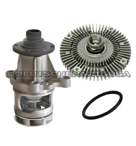 ENGINE WATER PUMP METAL IMPELLER + GASKET + RADIATOR FAN CLUTCH 3 PC for BMW E36