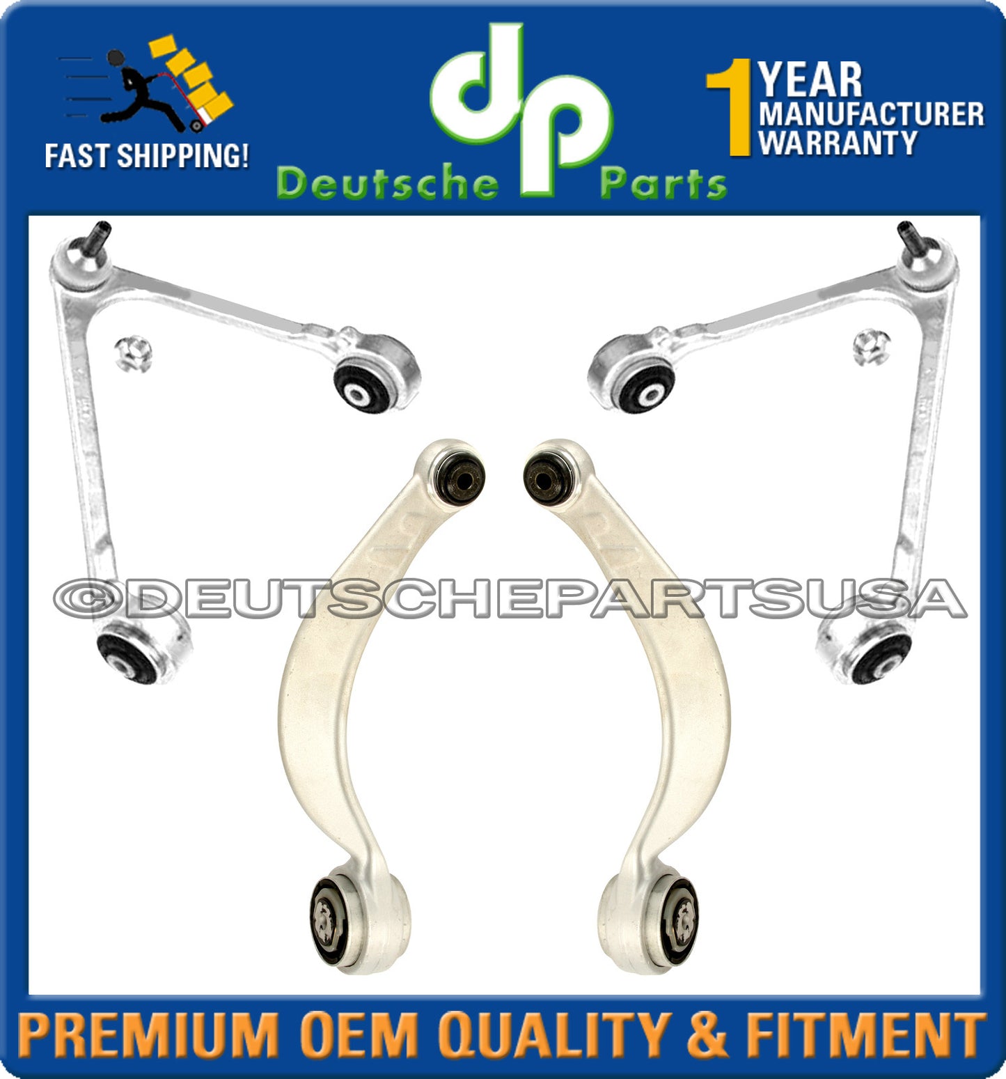 JAGUAR S-TYPE XF UPPER + LOWER CONTROL ARM ARMS BALL JOINT JOINTS BUSHING SET 4