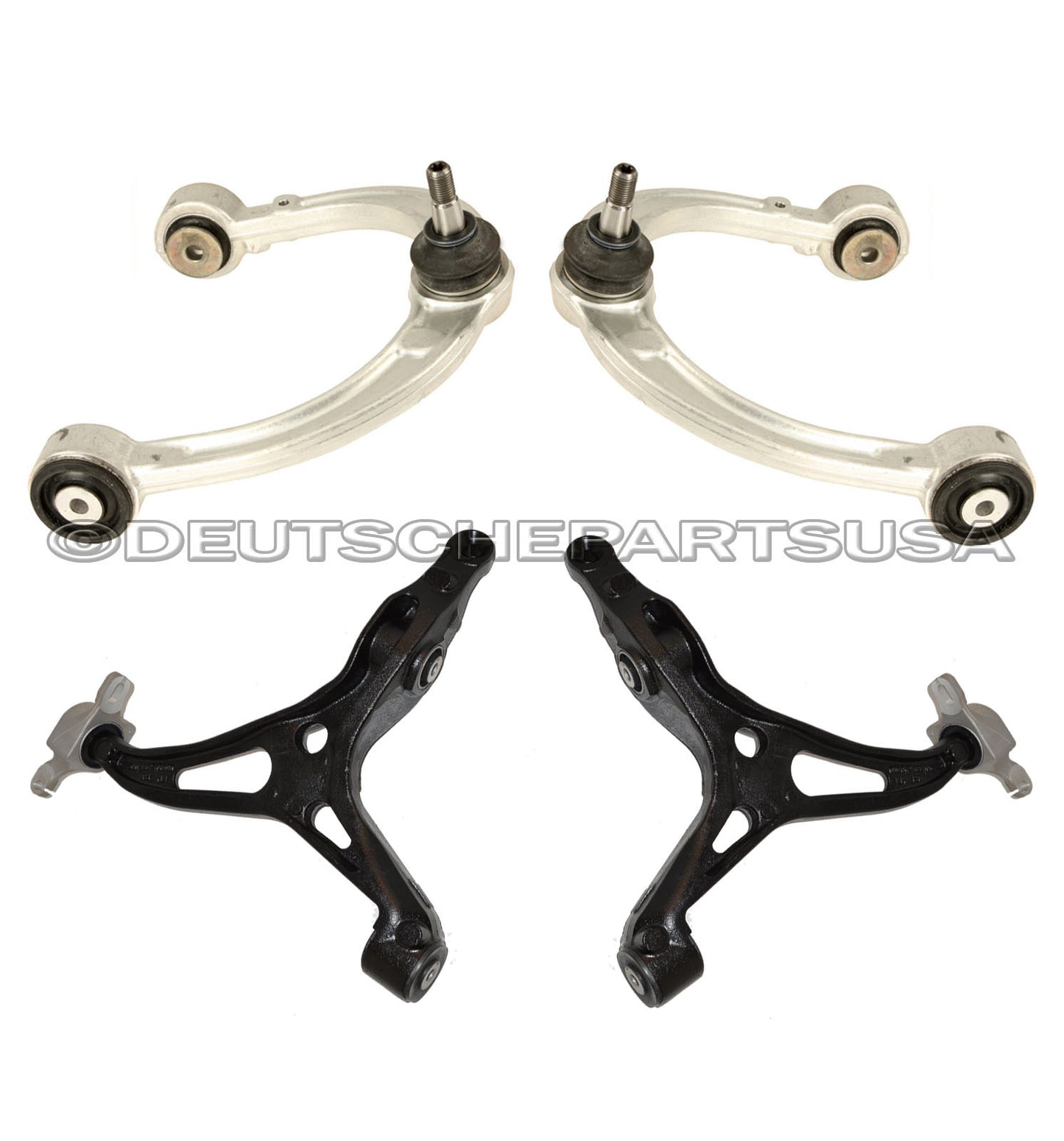 Mercedes W164 Front Left + Right Upper + Lower Control Arm Arms Ball Joint Set 4
