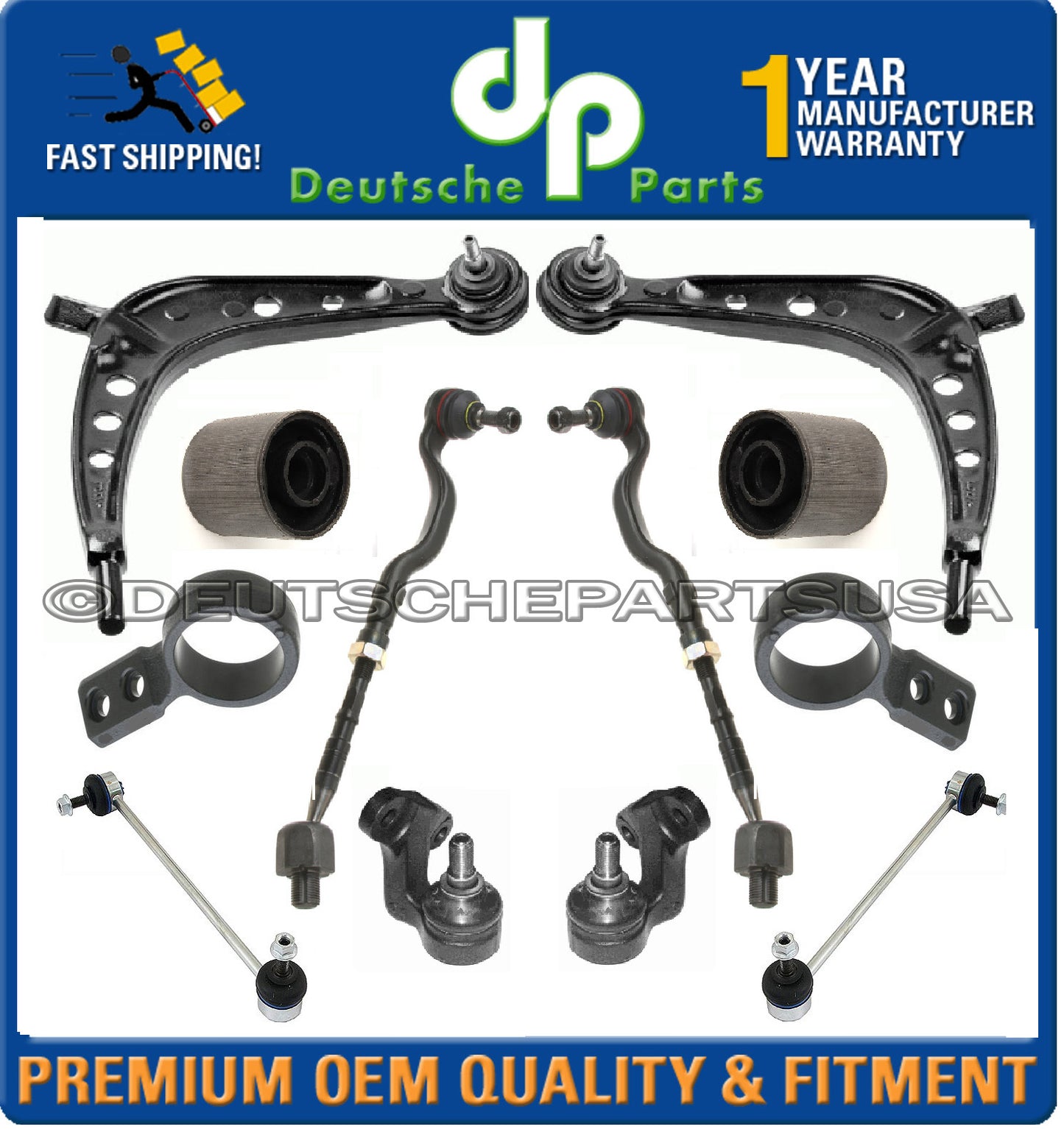 Control Arms Ball Joint Joints Tie Rods Retainer KIT for BMW E46 325xi 330xi 12p