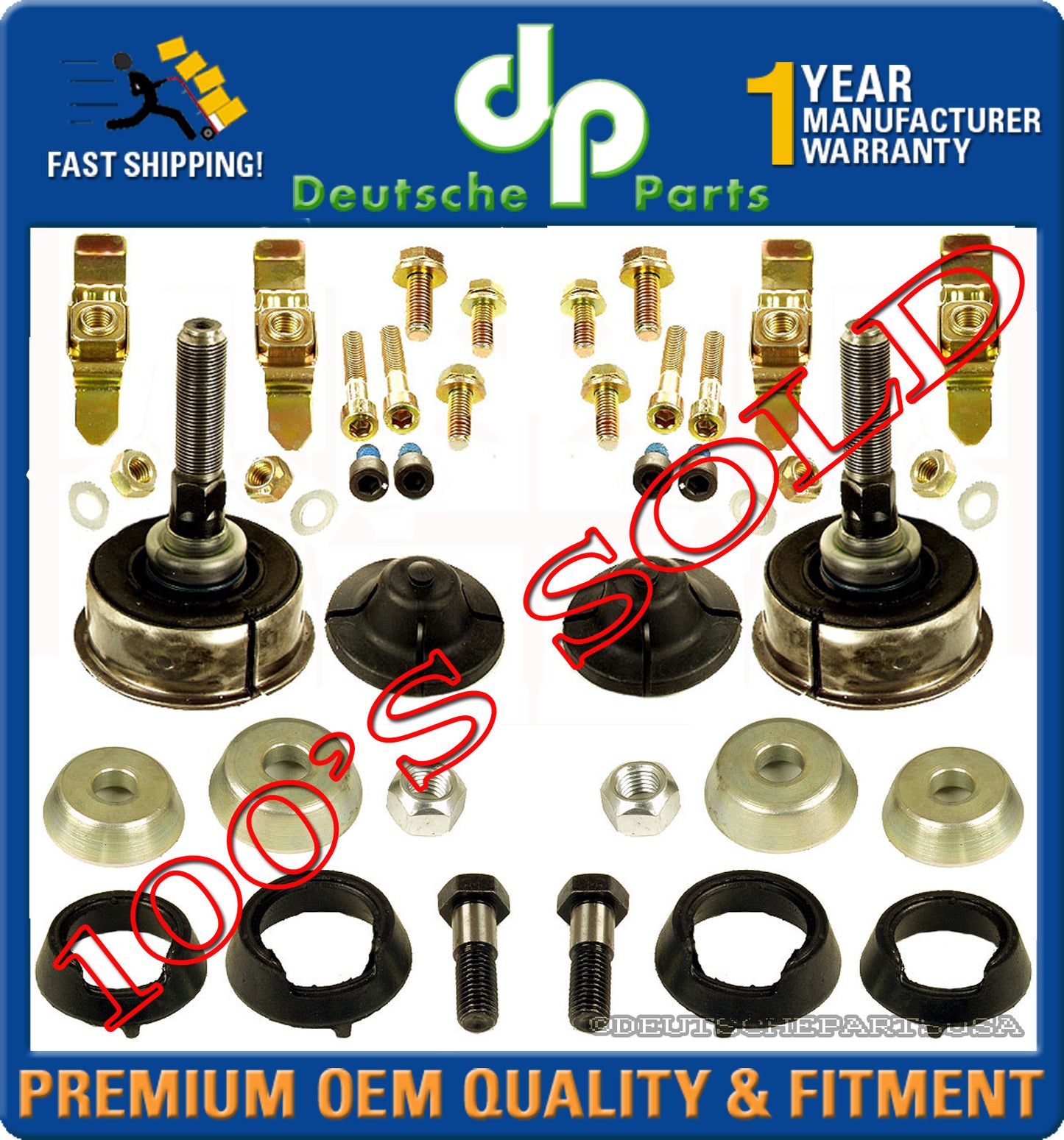 MERCEDES W126 CASTER BALL JOINT BUSHING GUIDE TRACK ROD STRUT MOUNT REPAIR KIT 4