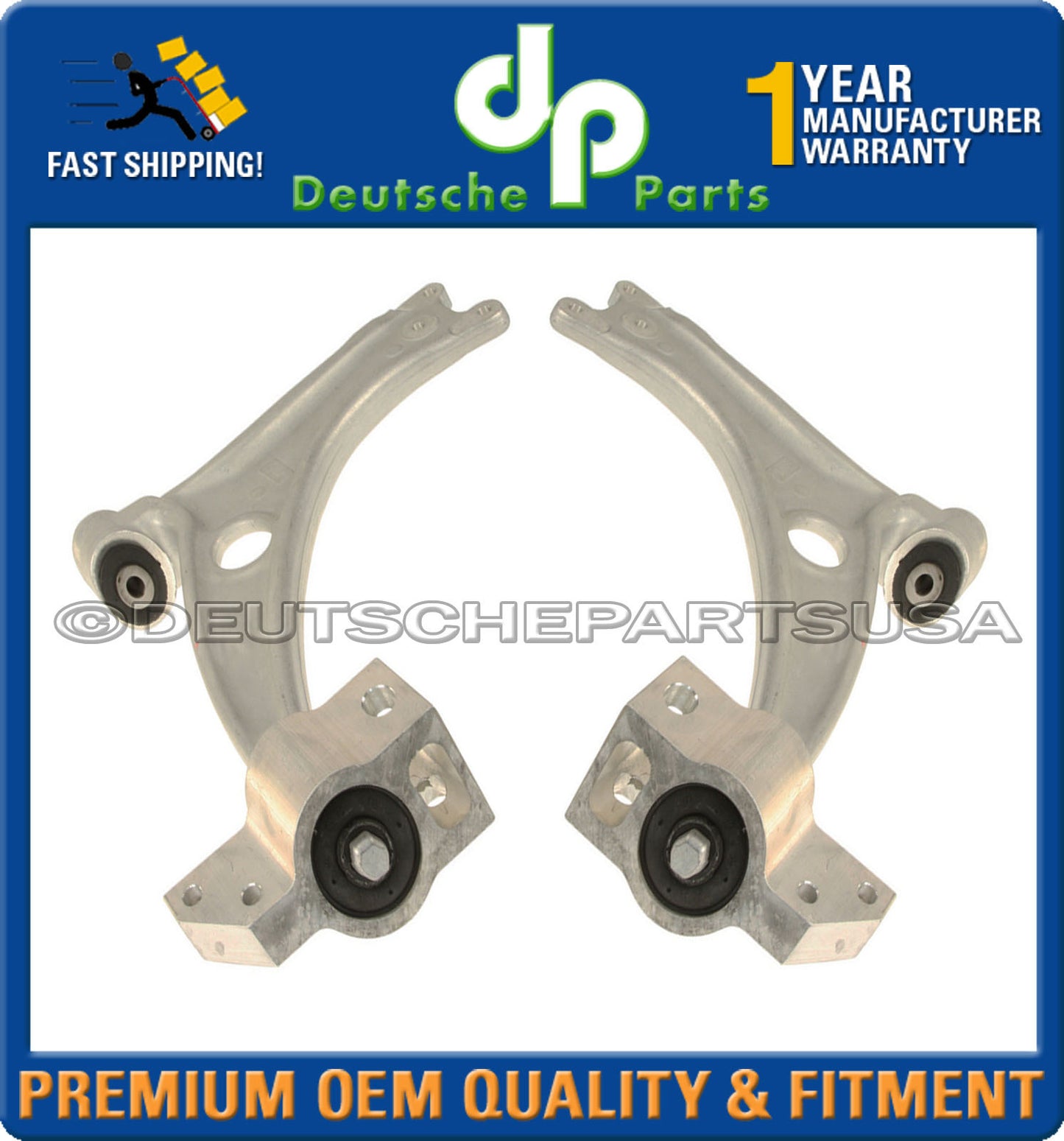 AUDI TT & TT QUATTRO FRONT LEFT + RIGHT CONTROL ARM + BUSHING 8J0407151D SET