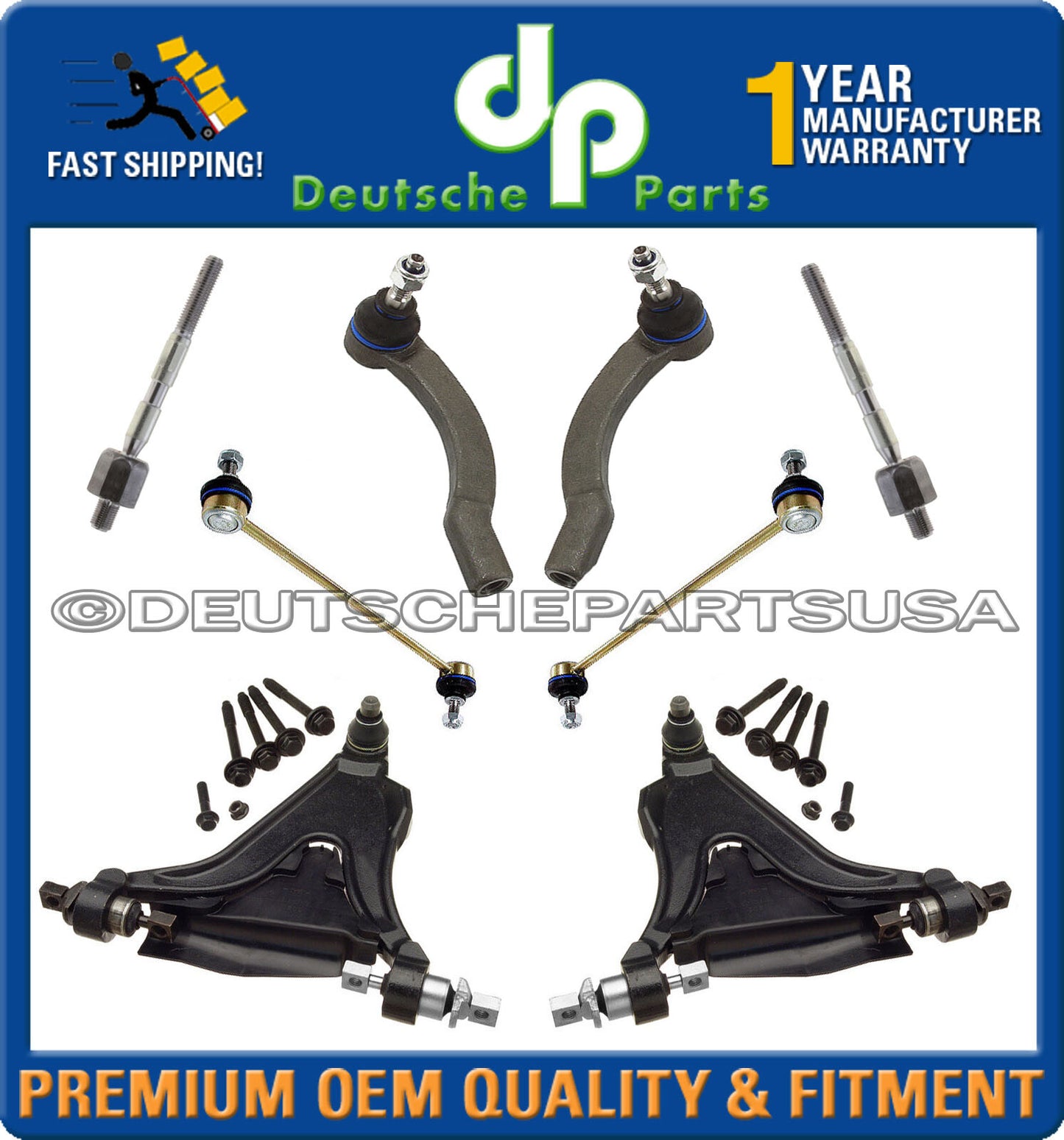 VOLVO S70 V70 XC 4-BOLT CONTROL ARM ARMS SMI TIE RODS SWAY BAR LINK ASSEMBLY 8