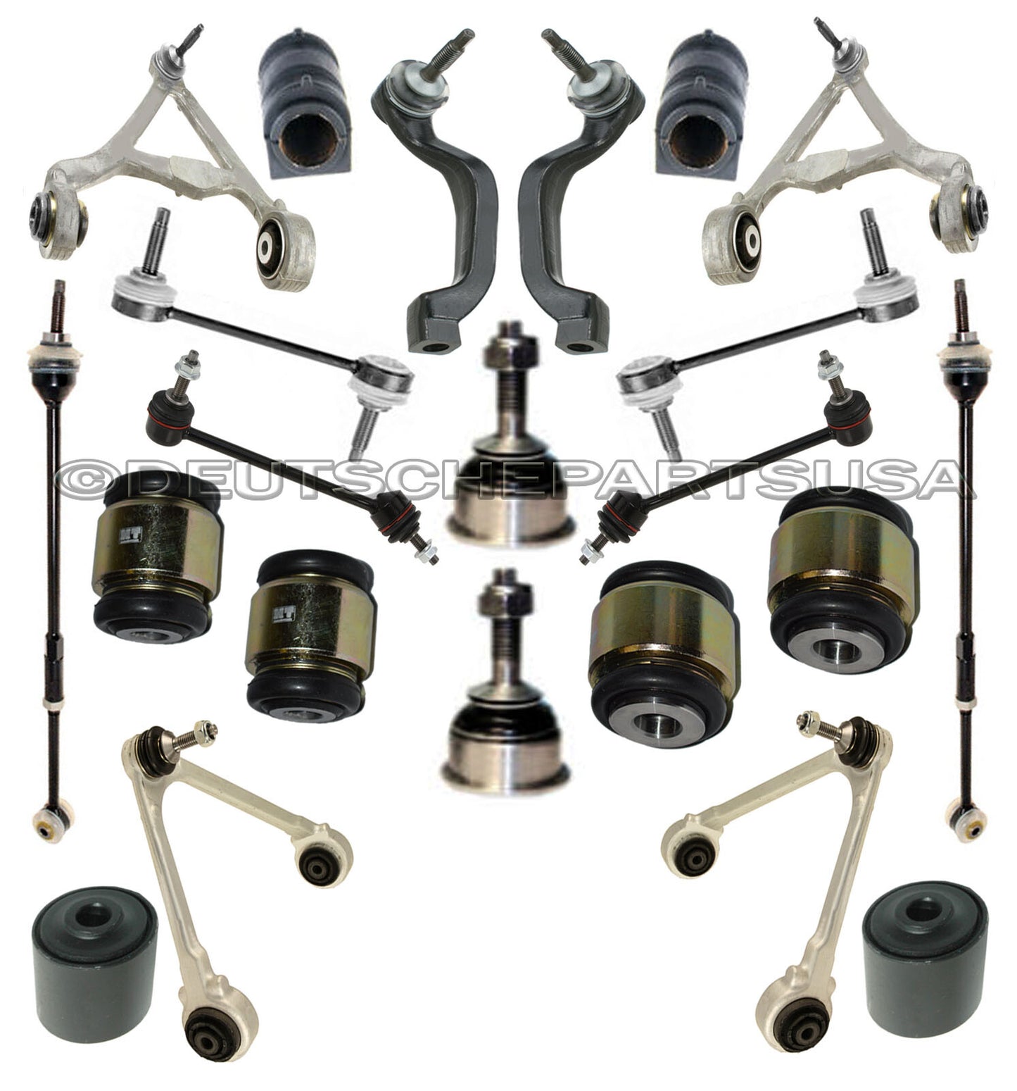 LINCOLN LS FRONT REAR CONTROL ARMS BALL JOINT HYDRABUSHES SUSPENSION KIT 22