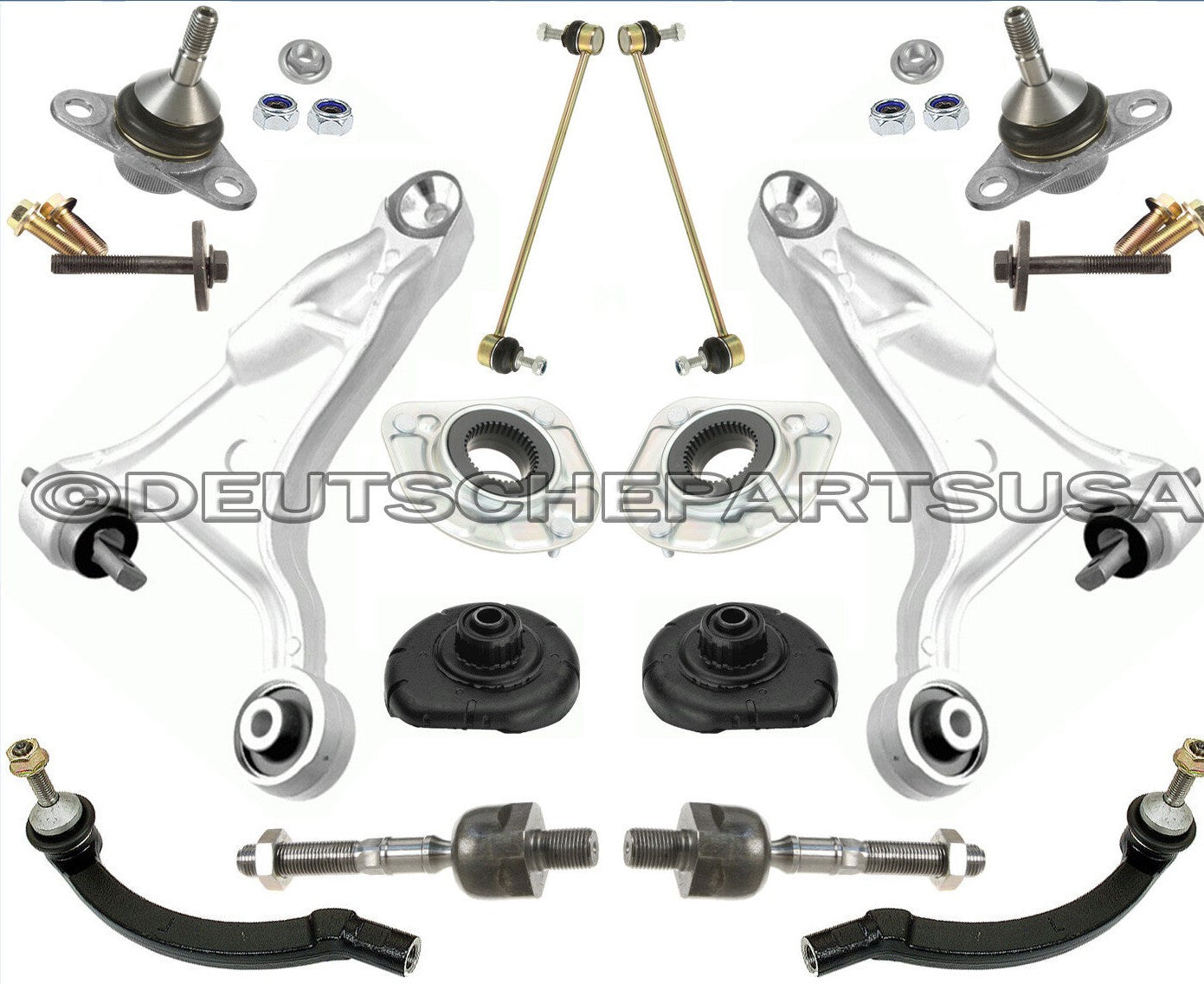 01-03 VOLVO S80 CONTROL ARMS BALL JOINTS TIE RODS STRUT MOUNTS SUSPENSION KIT 14