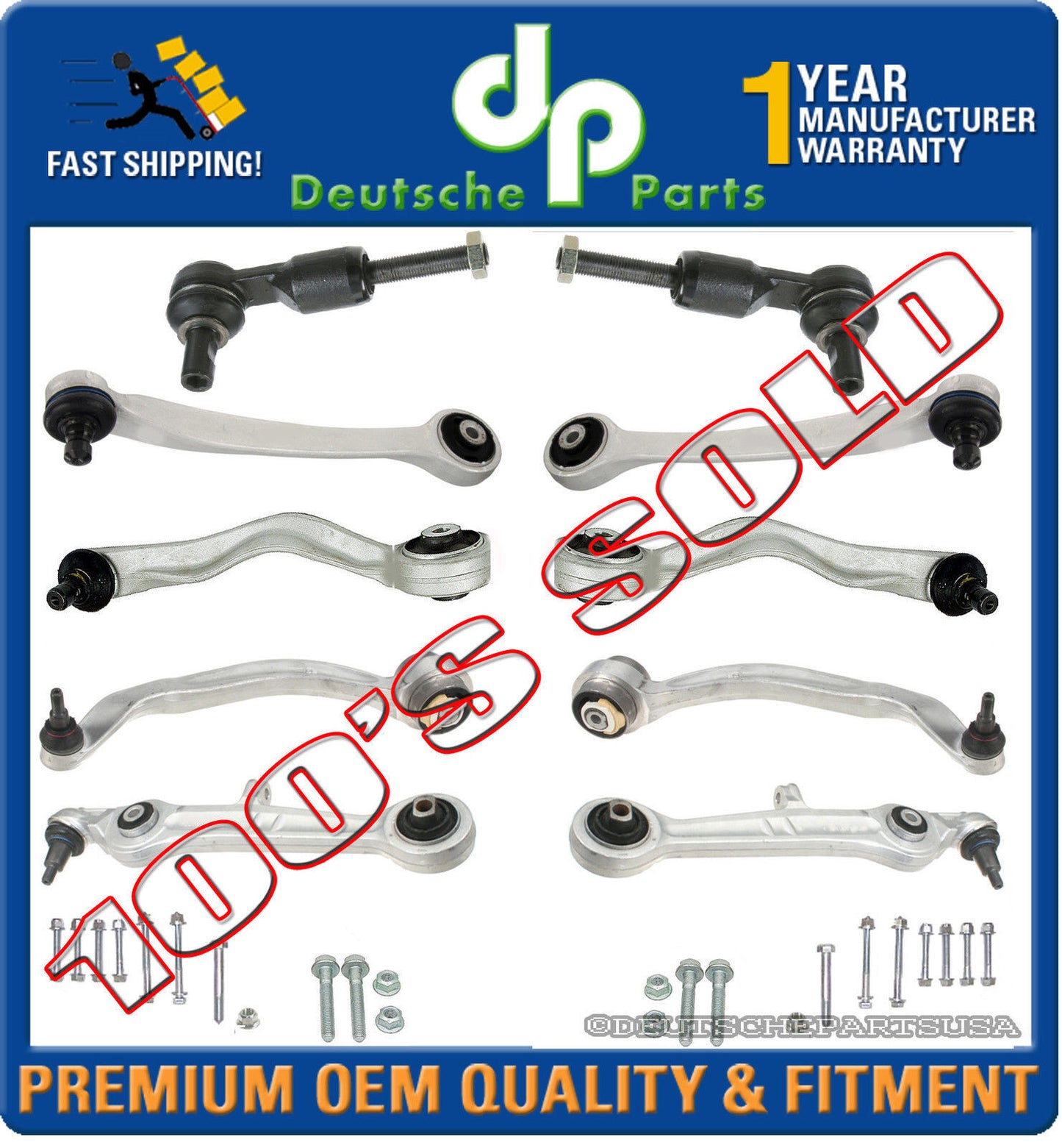 AUDI ALLROAD 2.7 T 2.5 4.2 CONTROL ARM ARMS Ball Joint Tie Rod Suspension Kit 11