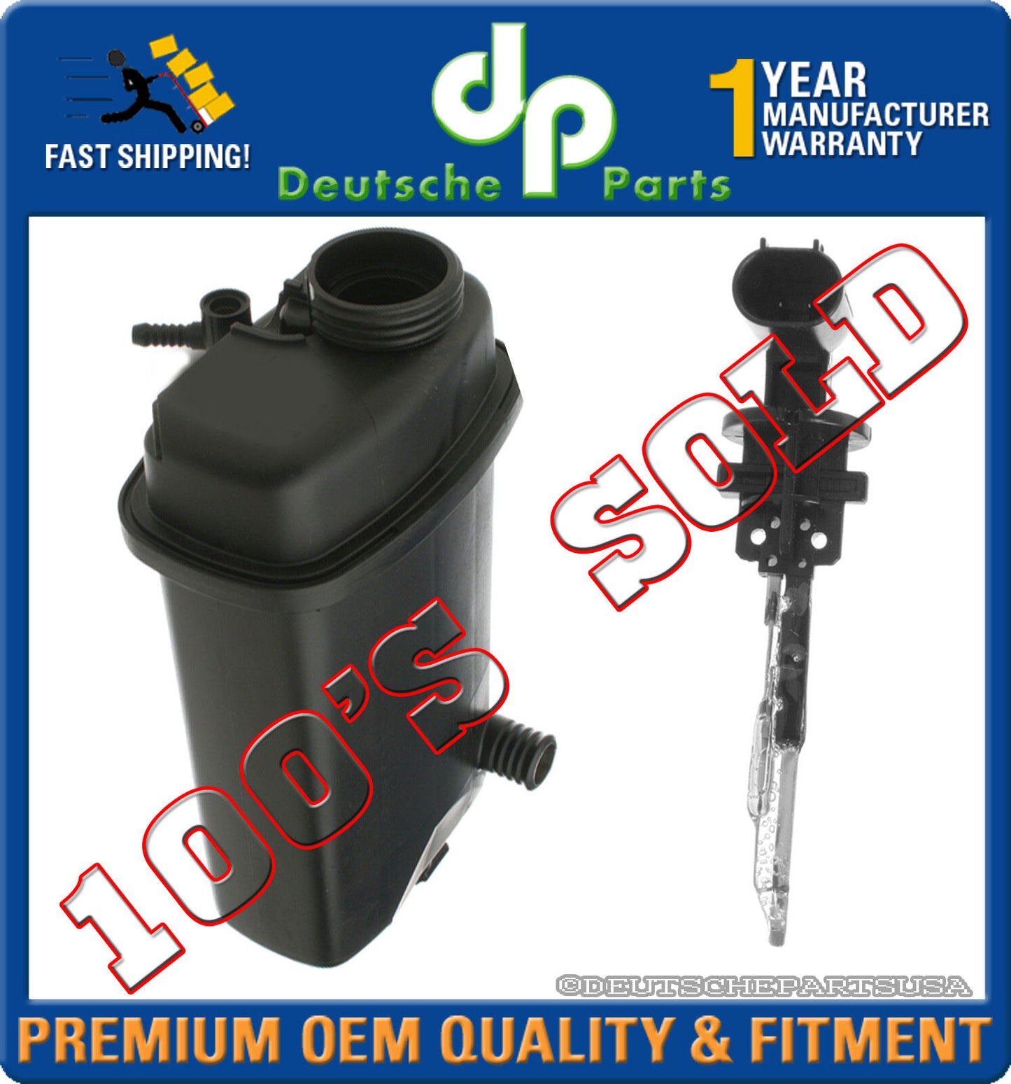 ENGINE COOLANT EXPANSION TANK + SENSOR 17111741167 for BMW E39 E38 E31 SET 2