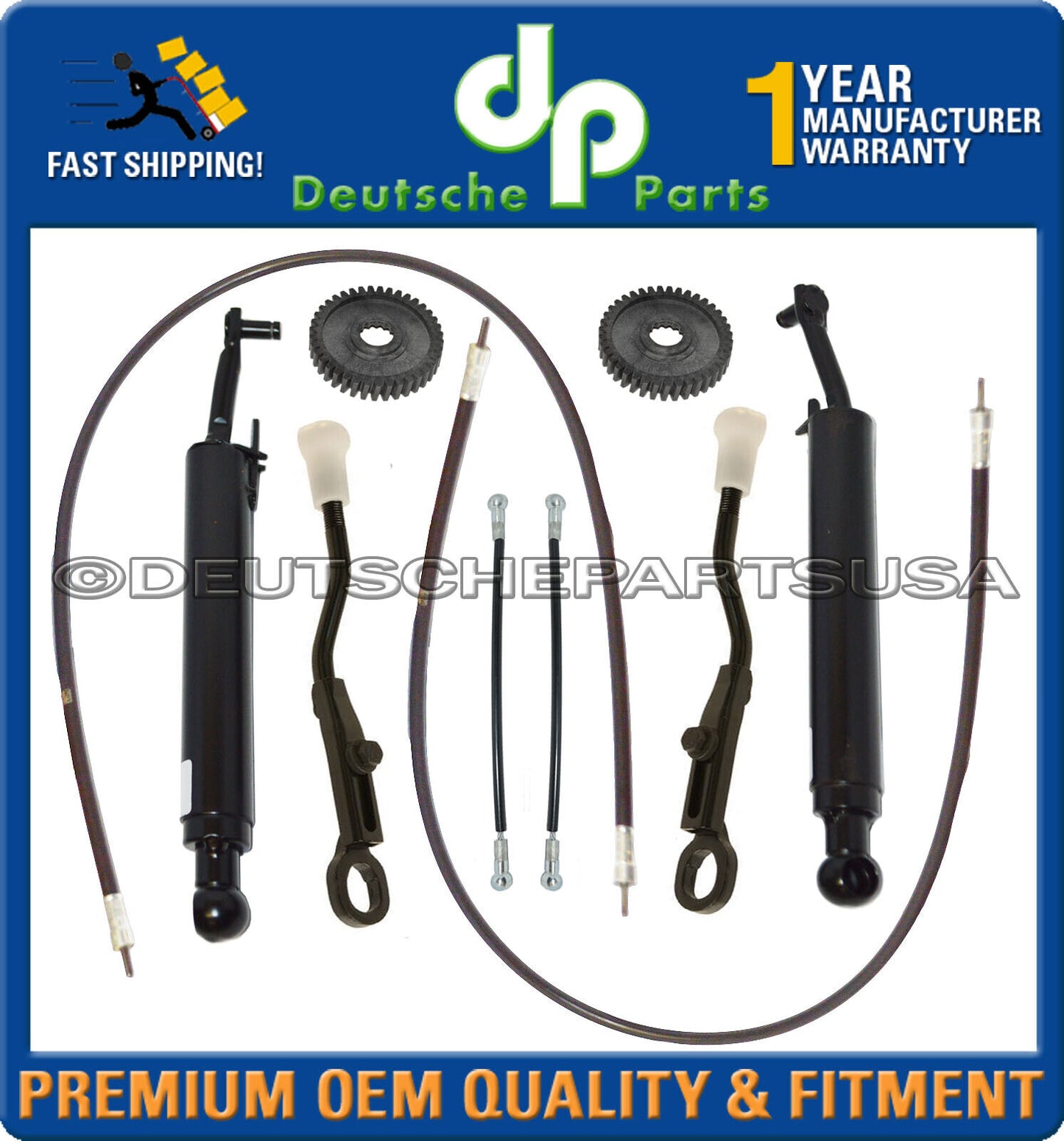 Porsche 986 Boxster Convertible Top Push Rod Tension Cable Gear L+R Set of 10
