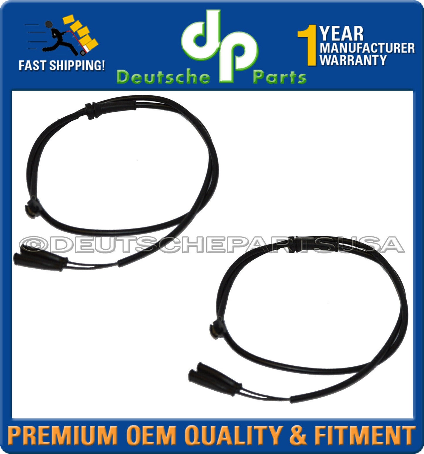 PORSCHE 928 Front LH + RH Brake Disc Pad Wear Sensor 92861231501 SET 2 1982-1986