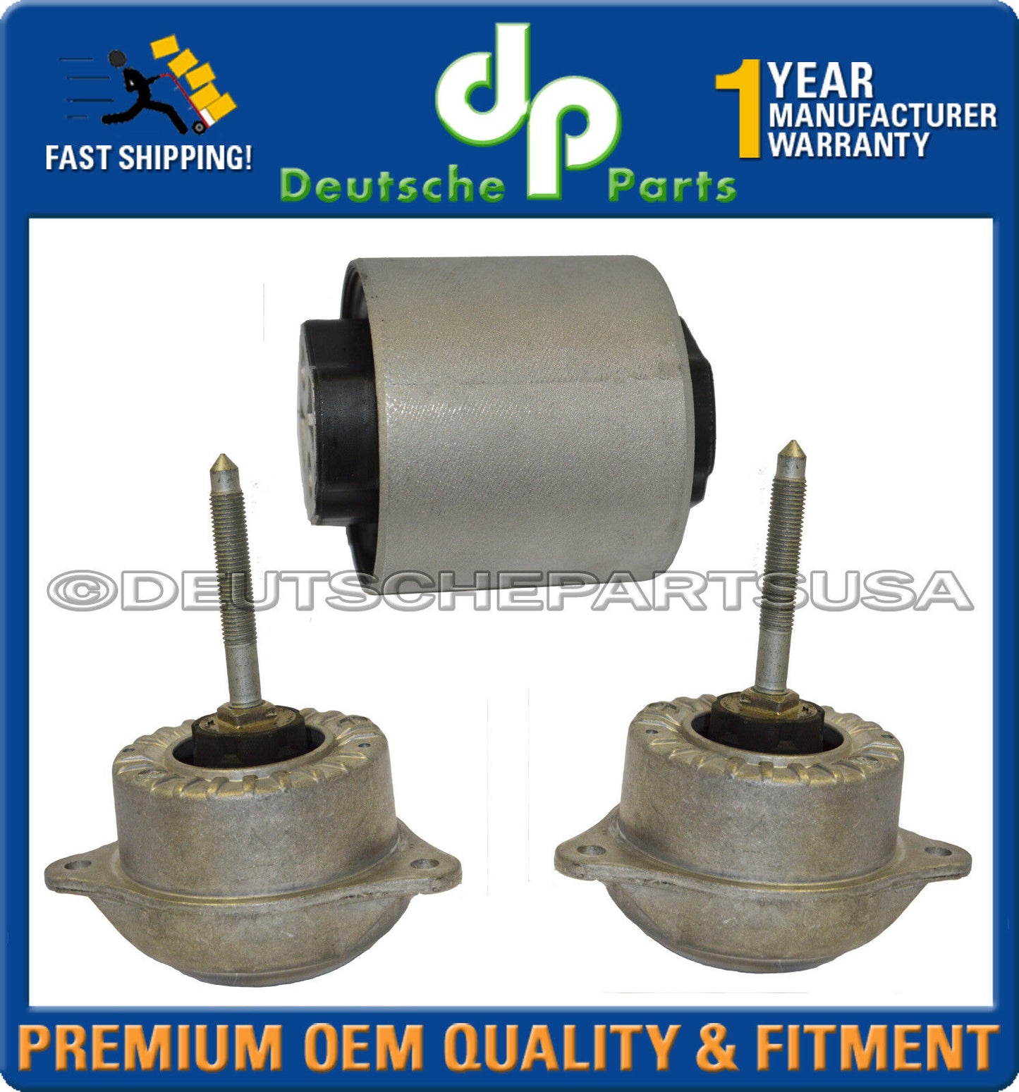 Porsche 911 996 Engine Motor Mounts Manual Transmission Mount LH + RH Set of 3