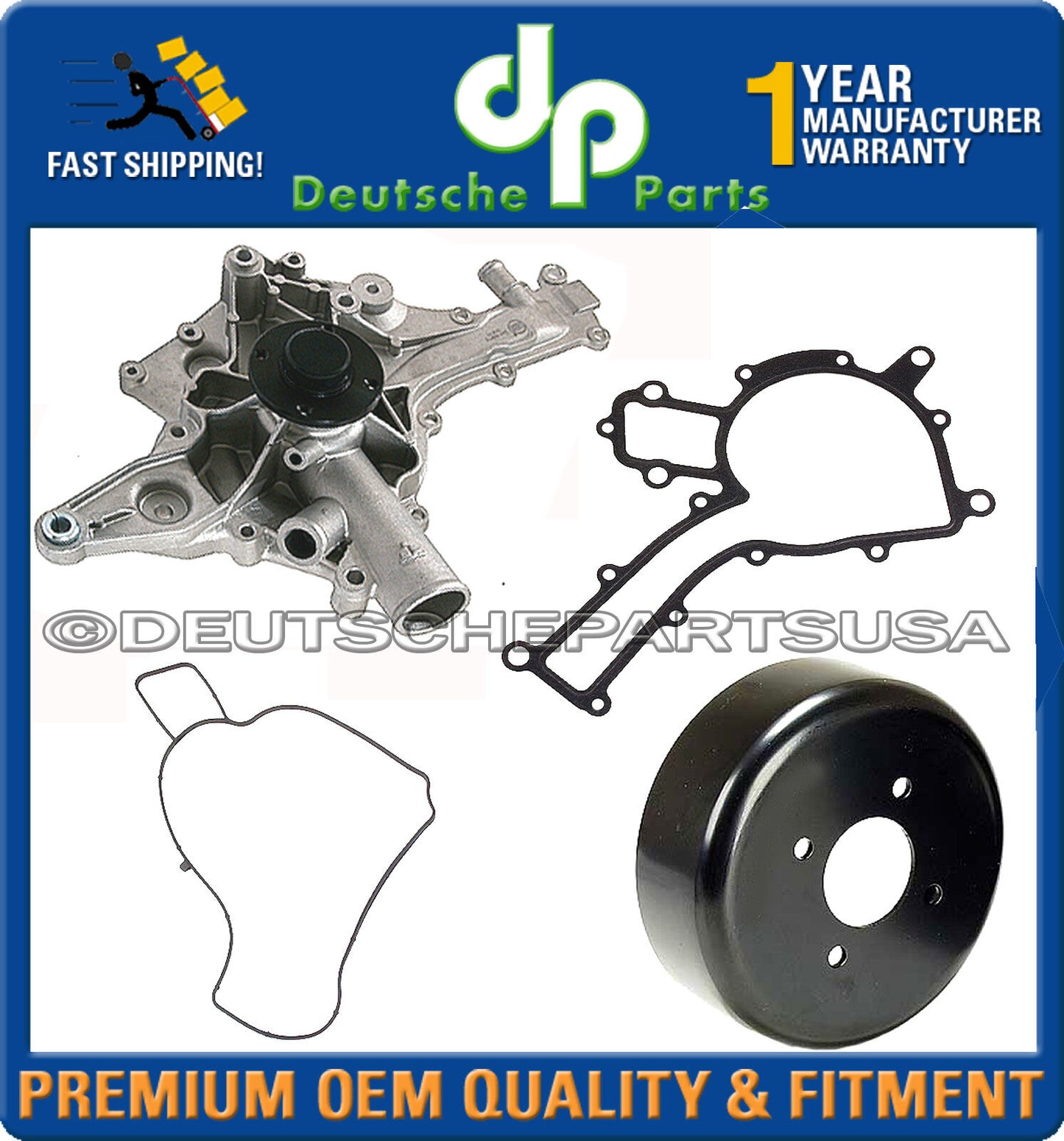 MERCEDES ML320 E320 WATER PUMP + Pulley + Gasket 1122001401 112 200 14 01 SET 3