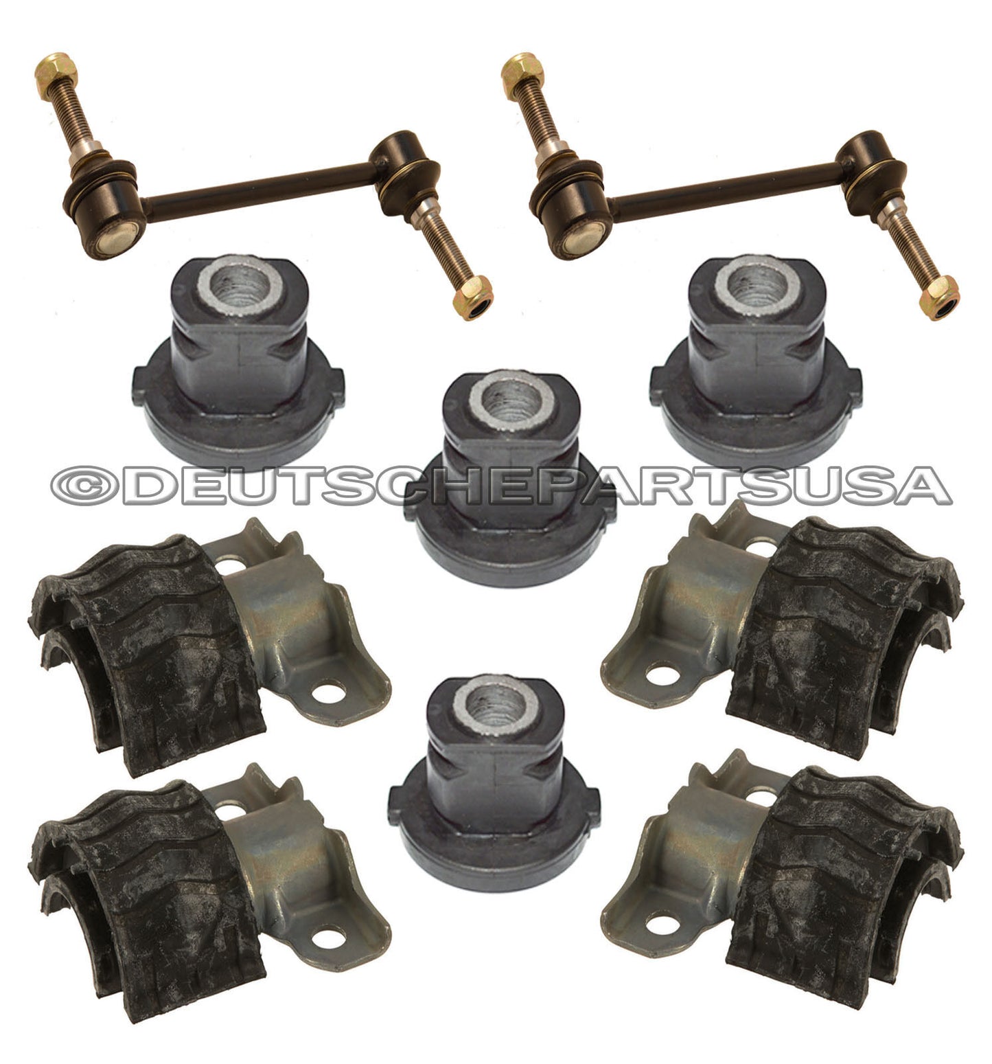 SWAY STABILIZER BAR LINK + STEERING RACK MOUNT Bushings Mercedes W164 GL ML 10pc