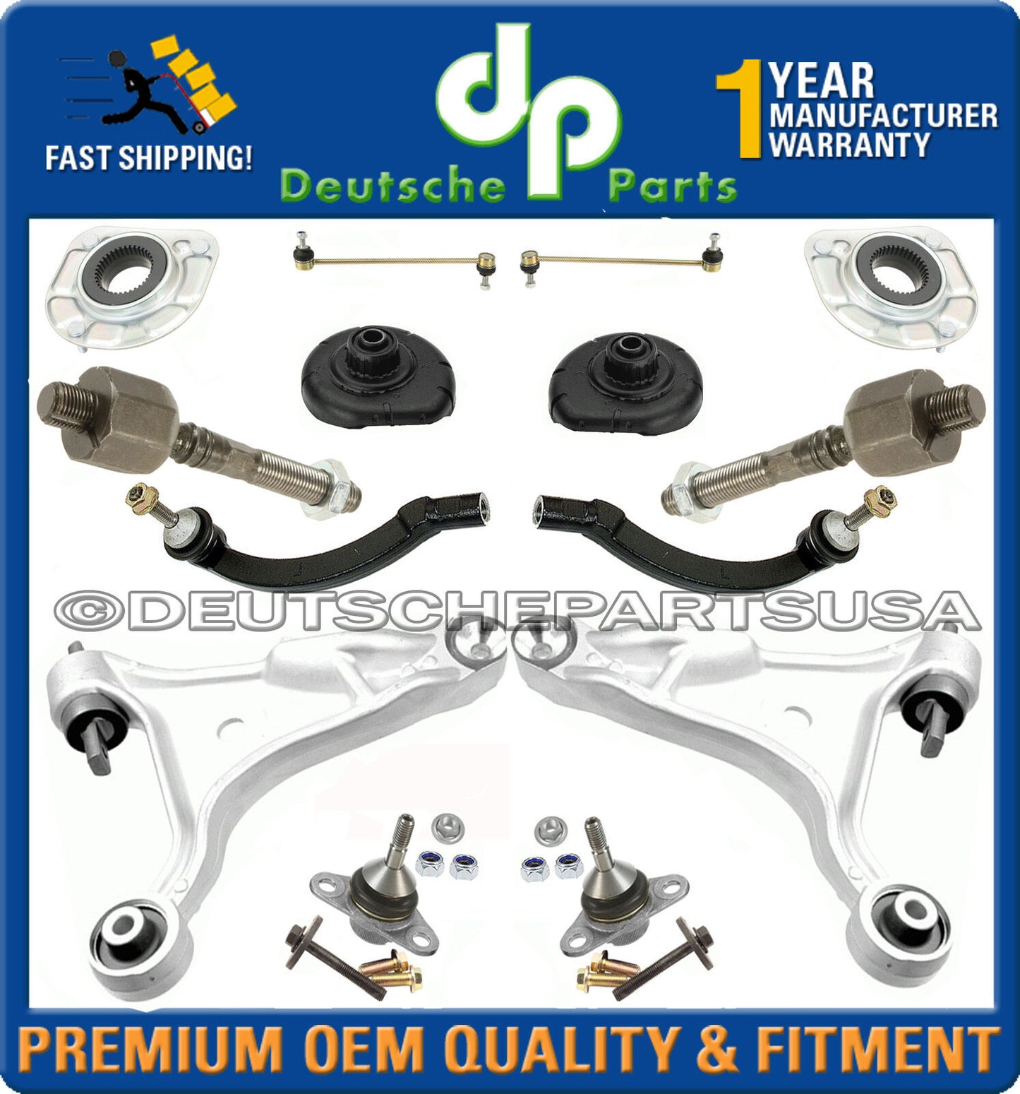 VOLVO S60 CONTROL ARMS BALL JOINTS STRUT MOUNTS BEARINGS BUSHINGS SUSPENSION KIT