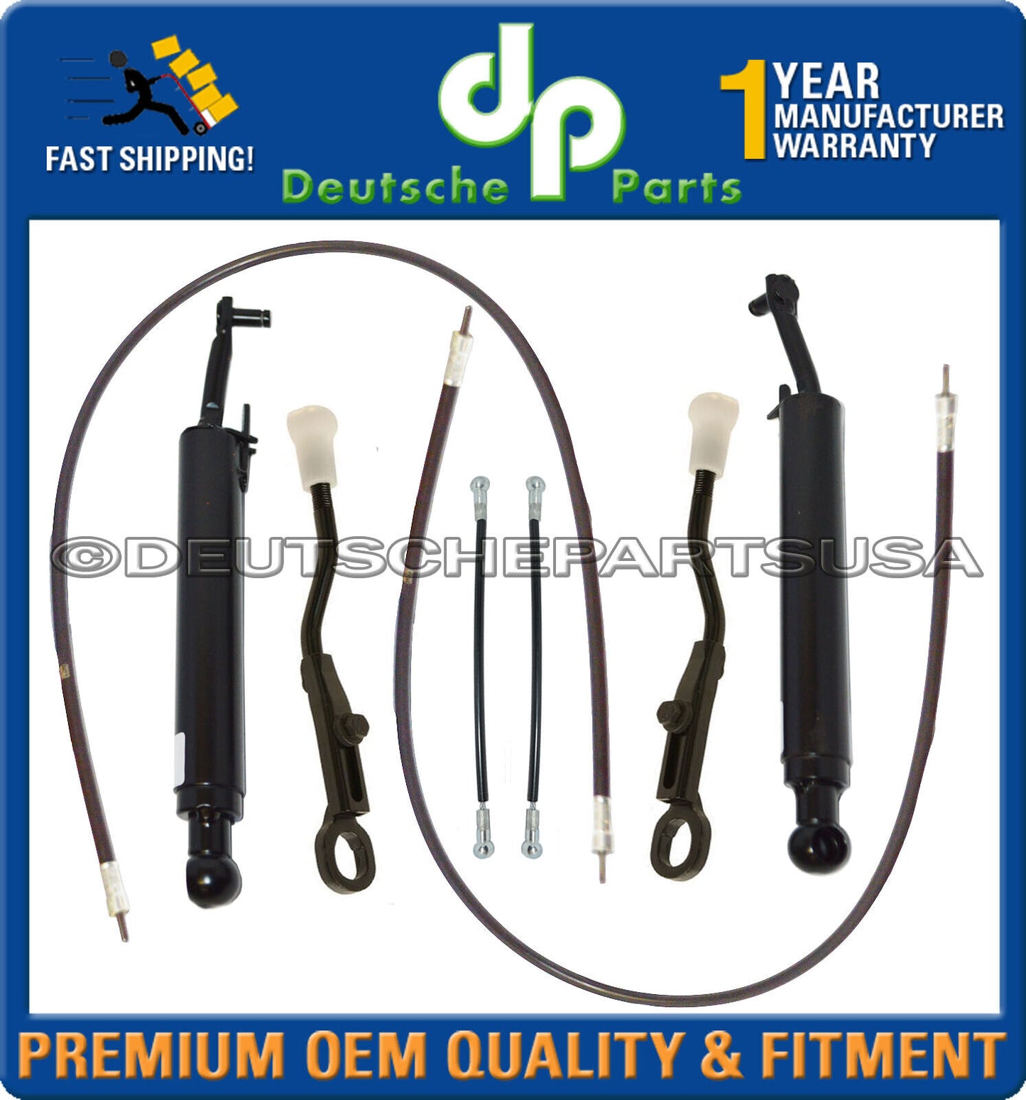 Porsche 986 Boxster Convertible Top Push Rod Tension Cable L+R Set of 8