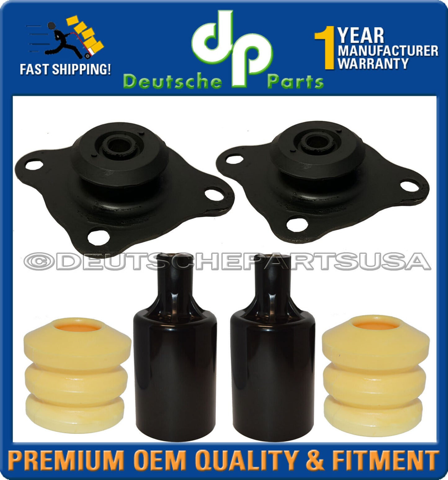 PORSCHE 928 FRONT UPPER SHOCK MOUNTS BUMP STOPS BOOTS L+R 92834305101 Set 6
