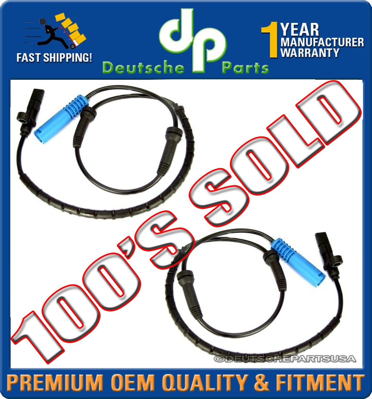 REAR AXLE LEFT+RIGHT WHEEL ABS SPEED SENSOR SENSORS 34526756376 SET for BMW E39