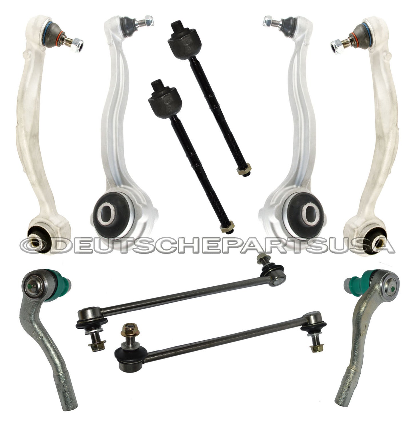 Mercedes W204 C180 C200 FRONT CONTROL ARM ARMS BALL JOINTS SUSPENSION KIT 10 Pc