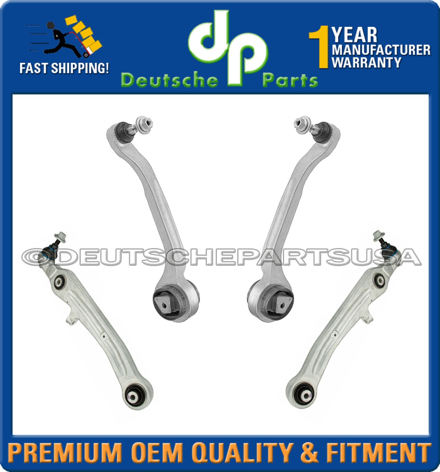 AUDI A8 QUATTRO FRONT REAR LOWER CONTROL ARM ARMS BALL JOINTS SUSPENSION KIT