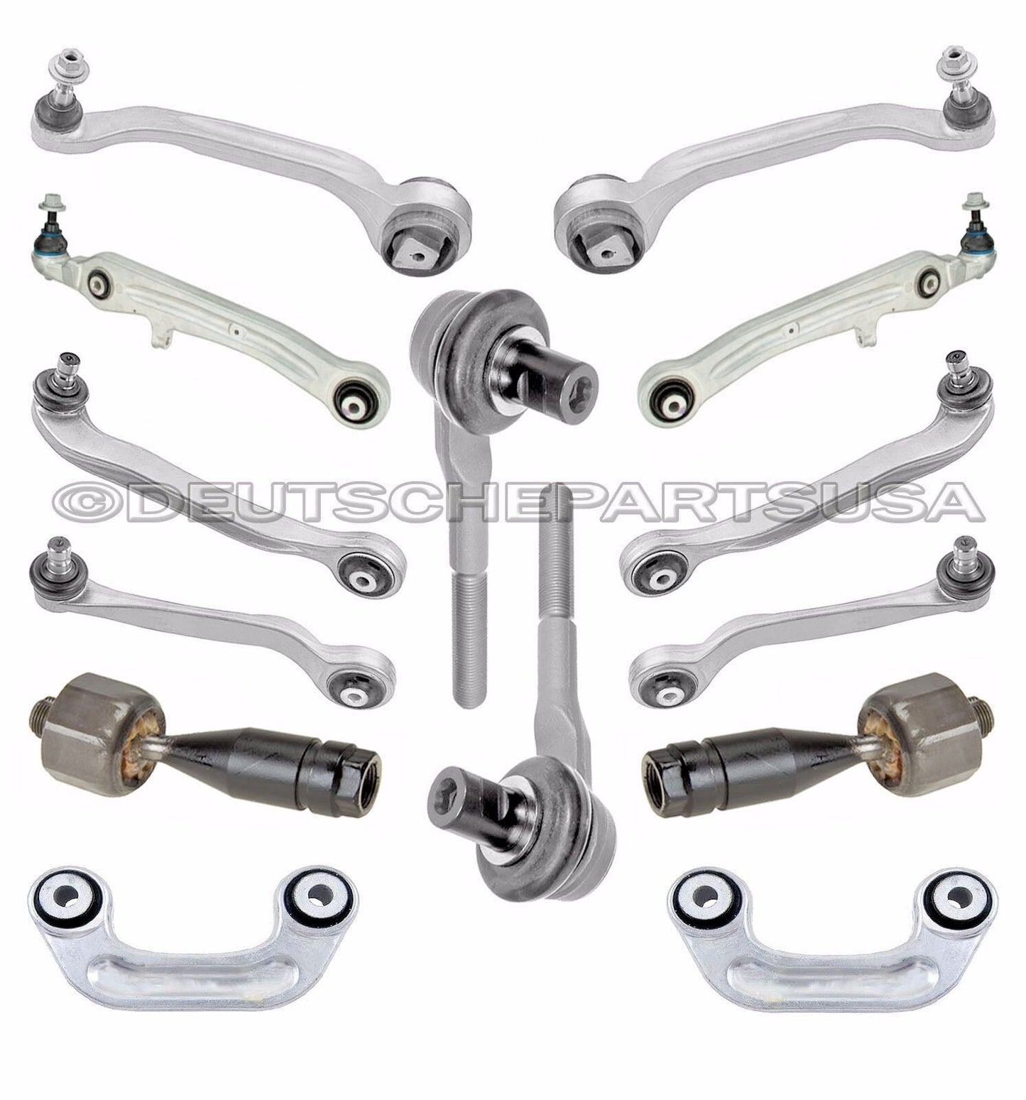 AUDI A8 A8L FRONT REAR UPPER LOWER CONTROL ARM ARMS BALL JOINTS SUSPENSION KIT