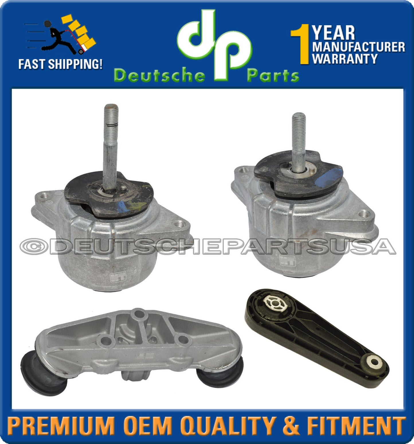 Porsche Panamera 4.8 Engine Motor Mount Transmission Mount Torque Damper Set 4