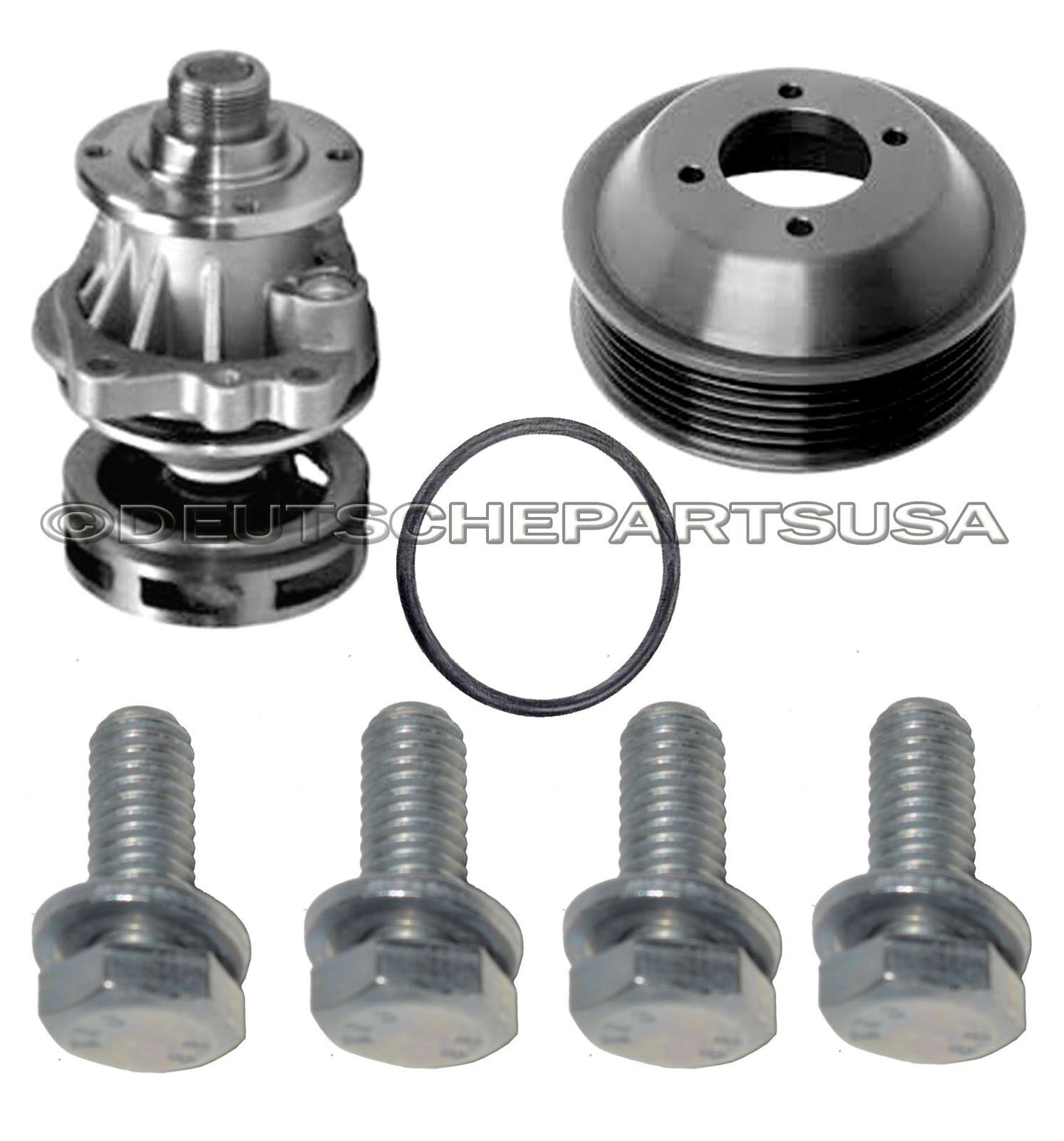 WATER PUMP METAL IMPELLER + GASKET + ALUMINUM PULLEY for BMW E46 X5 X3 Z3 Set 7