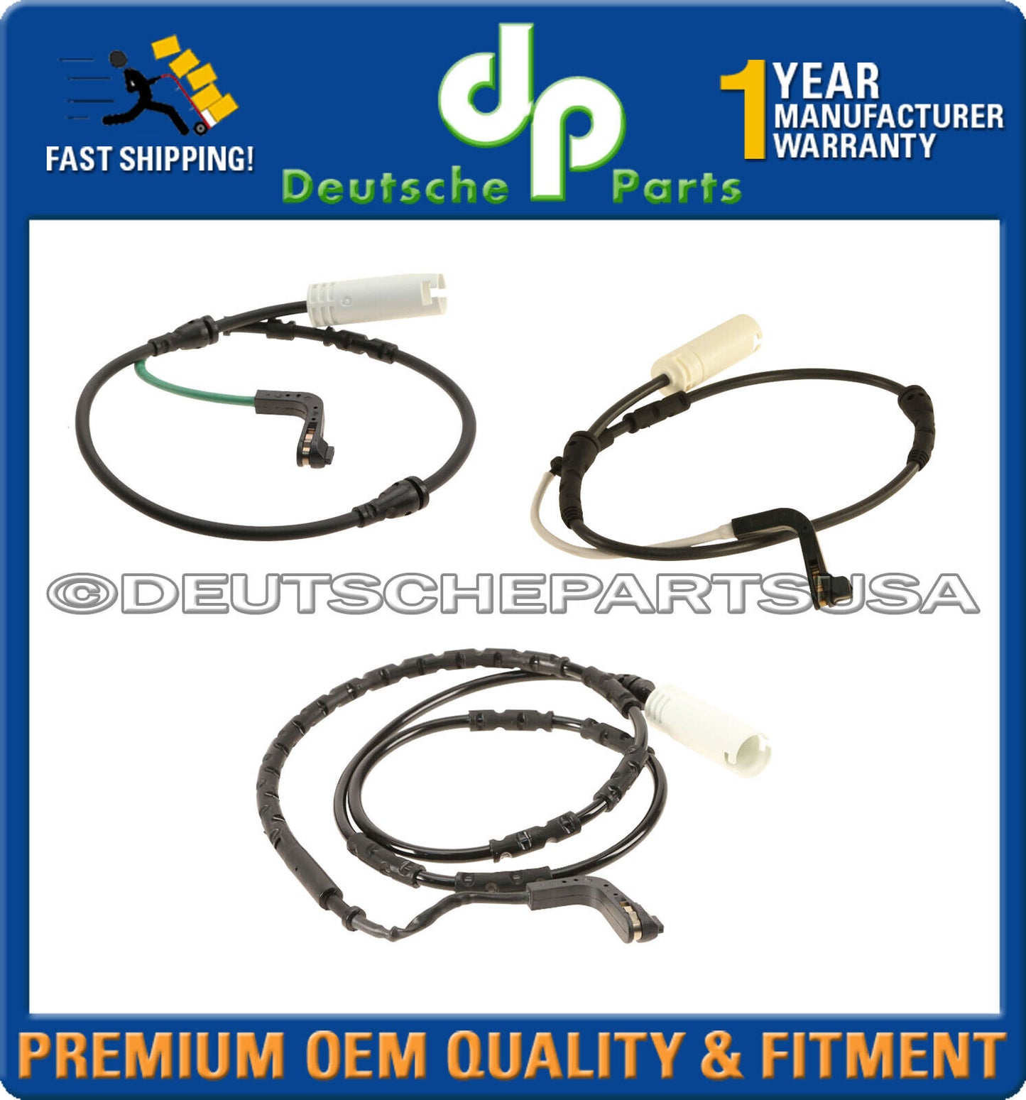 FRONT+FRONT RIGHT+REAR BRAKE PAD SENSOR FOR BMW E90 E92 E93 M3