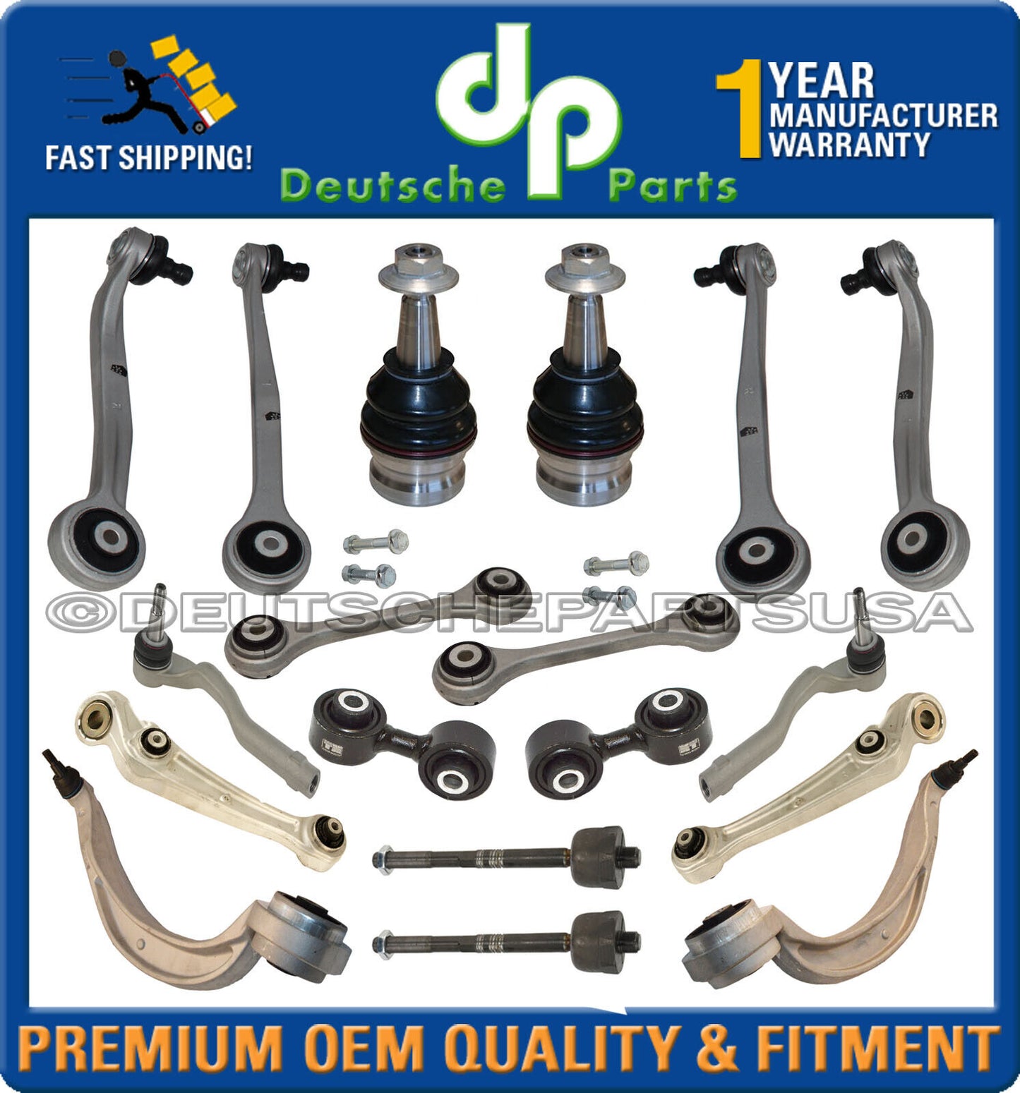 Porsche Macan UPPER LOWER Control Arm Ball Joint Tie Rod Strut Suspension Kit 22