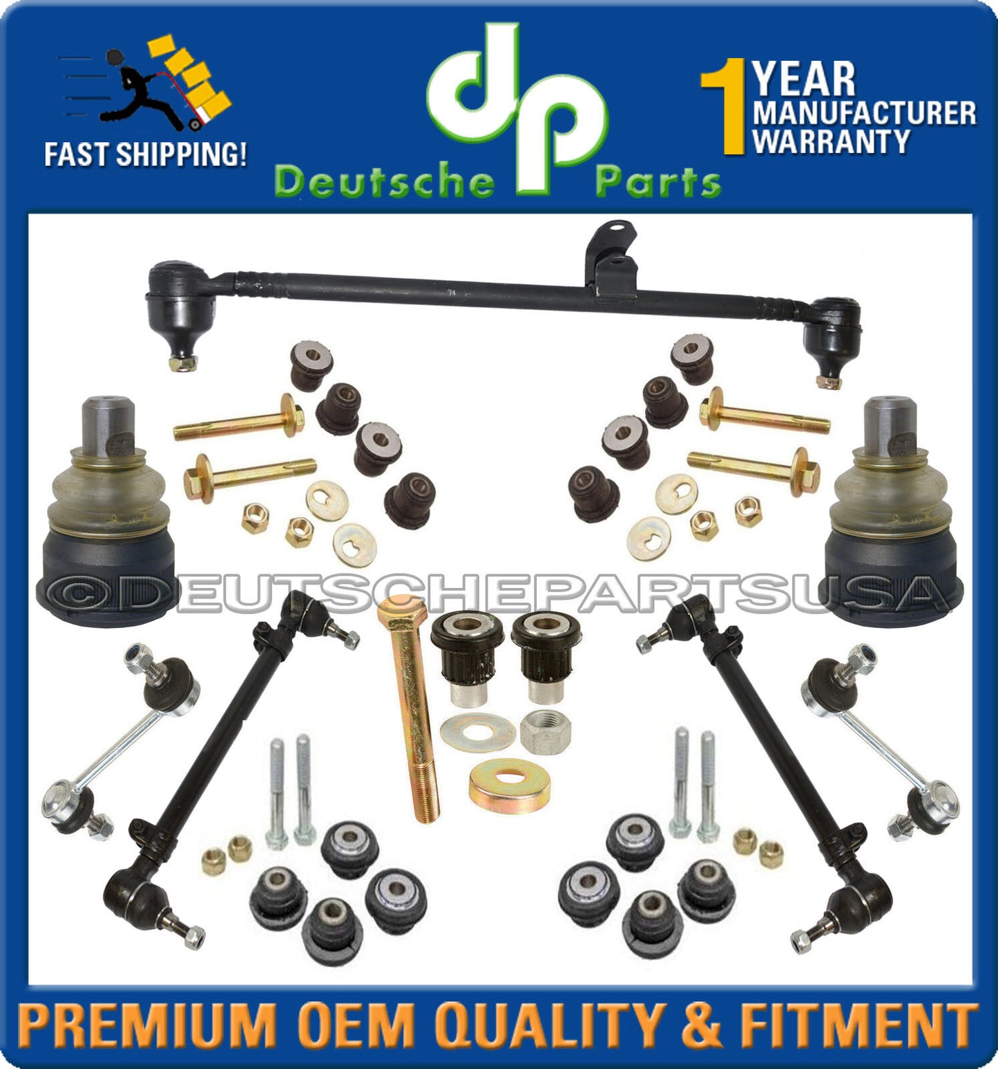 Mercedes R107 300SL Control Arm Ball Joints Tie Rod Sway Bar Suspension Kit 15pc