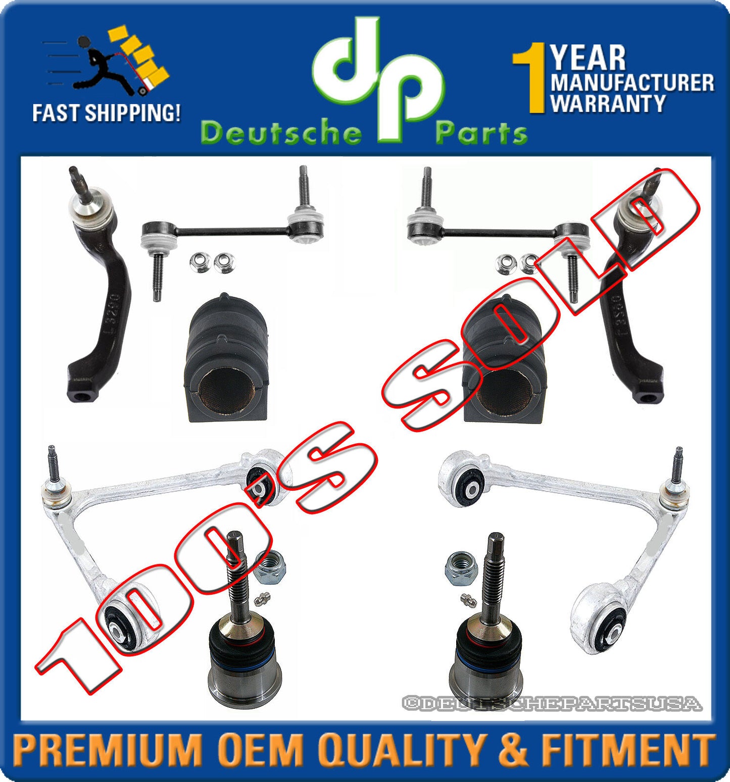 JAGUAR S-TYPE 3.0 4.0 CONTROL ARM ARMS BALL JOINT TIE ROD SWAY BAR LINK KIT 10pc