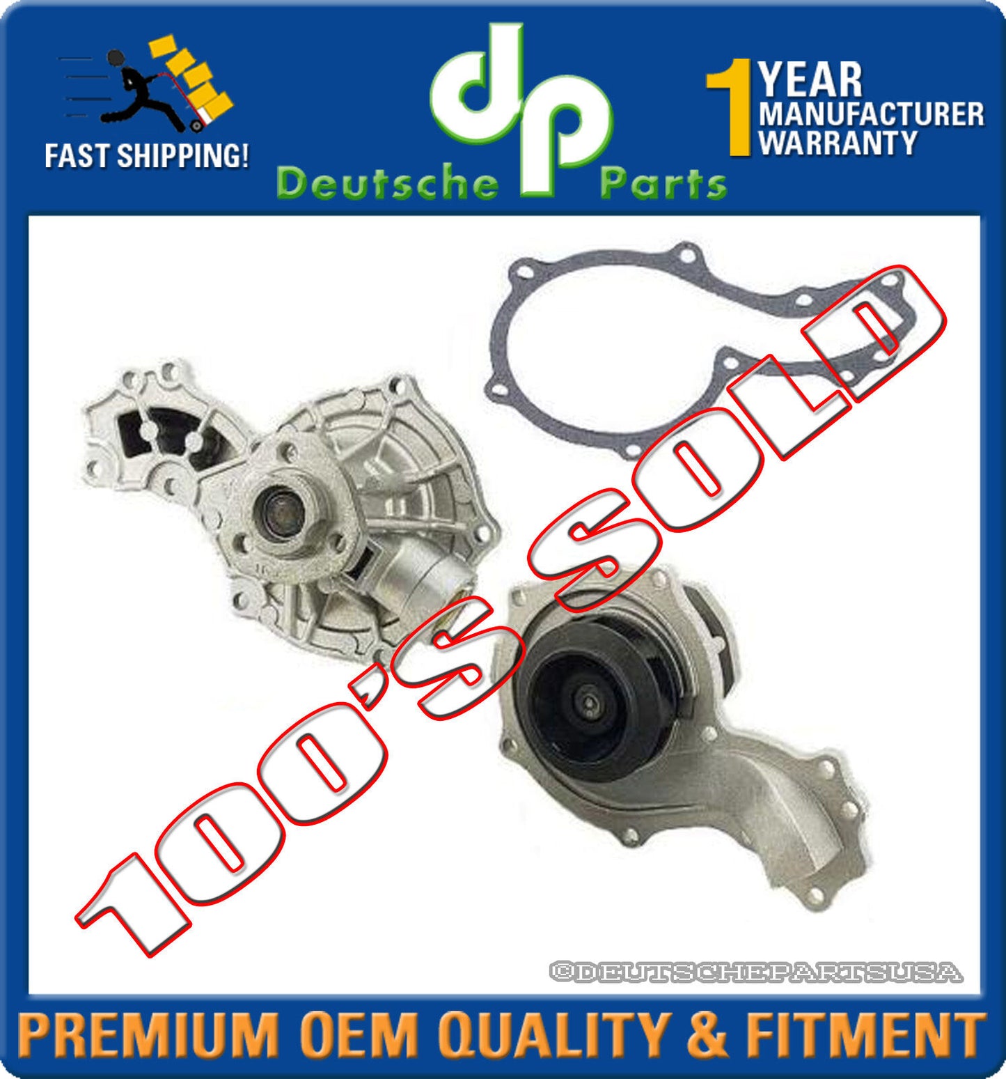 VW PASSAT AUDI A4 & QUATTRO 1.8 1.8T WATER PUMP + GASKET 026 121 005L 026121005L