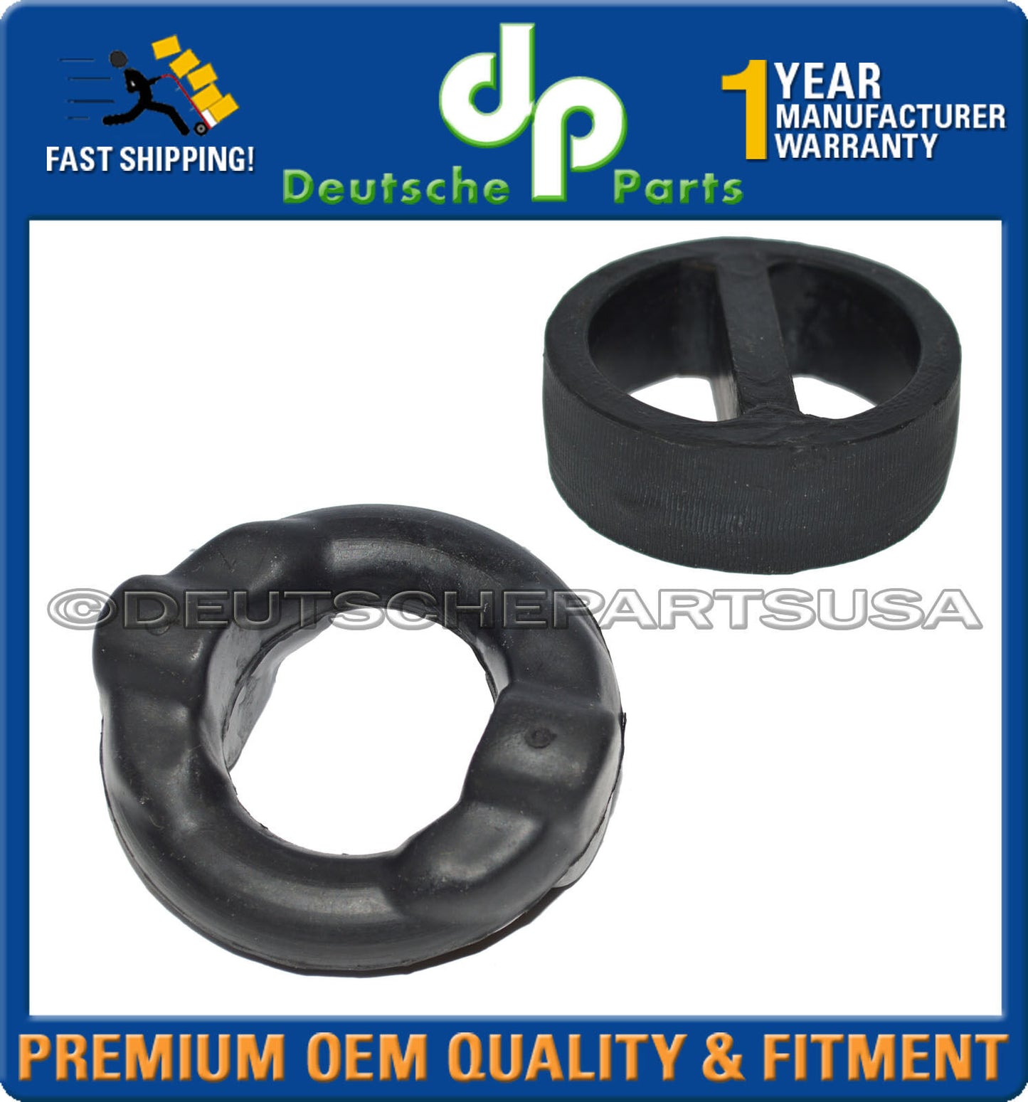 BMW E30 Exhaust Muffler System Hanger Front & Rear Donut Mount Damper Ring Set 3