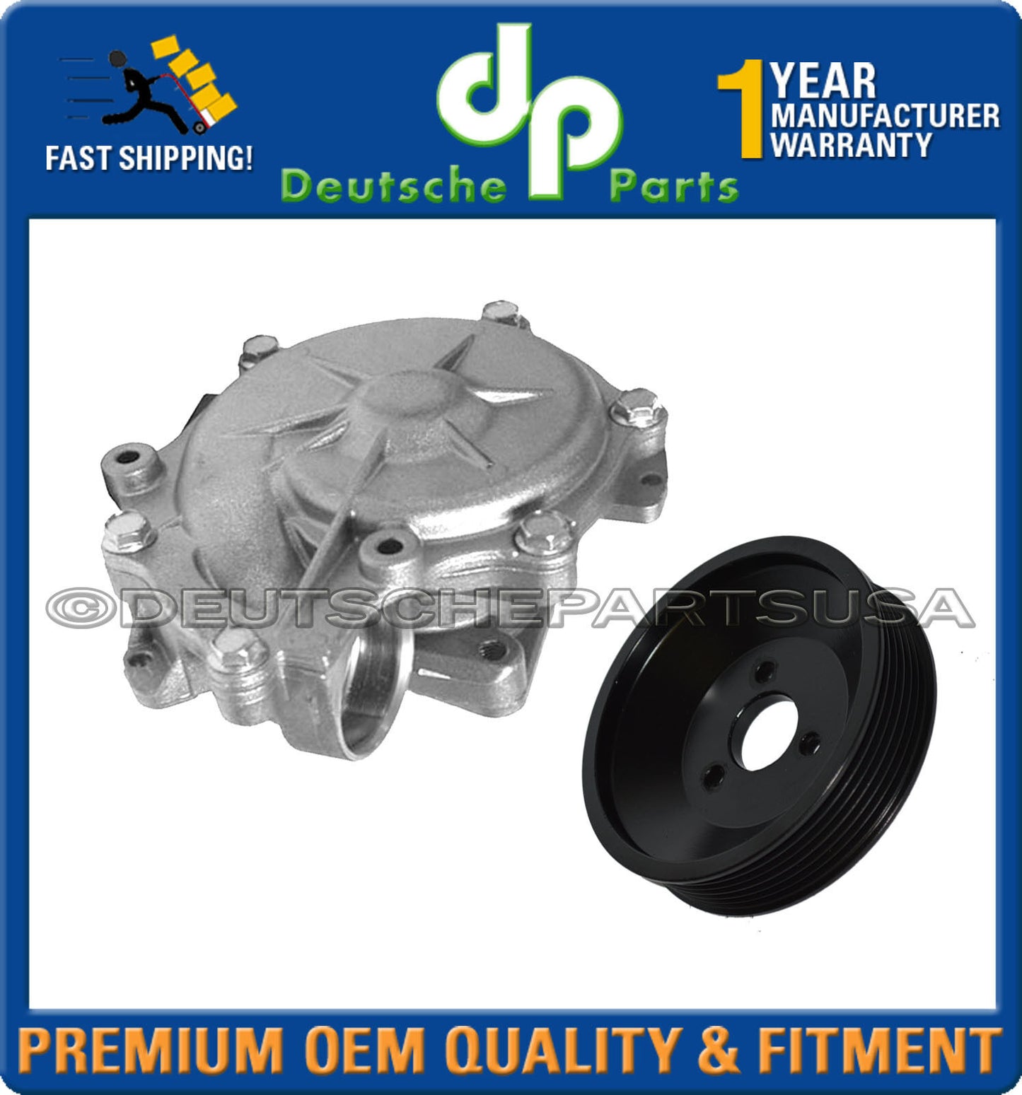 Water Pump + PULLEY + GASKET 05 06 07 08 09 10 11 for BMW E90 E91 316i 318i 320i