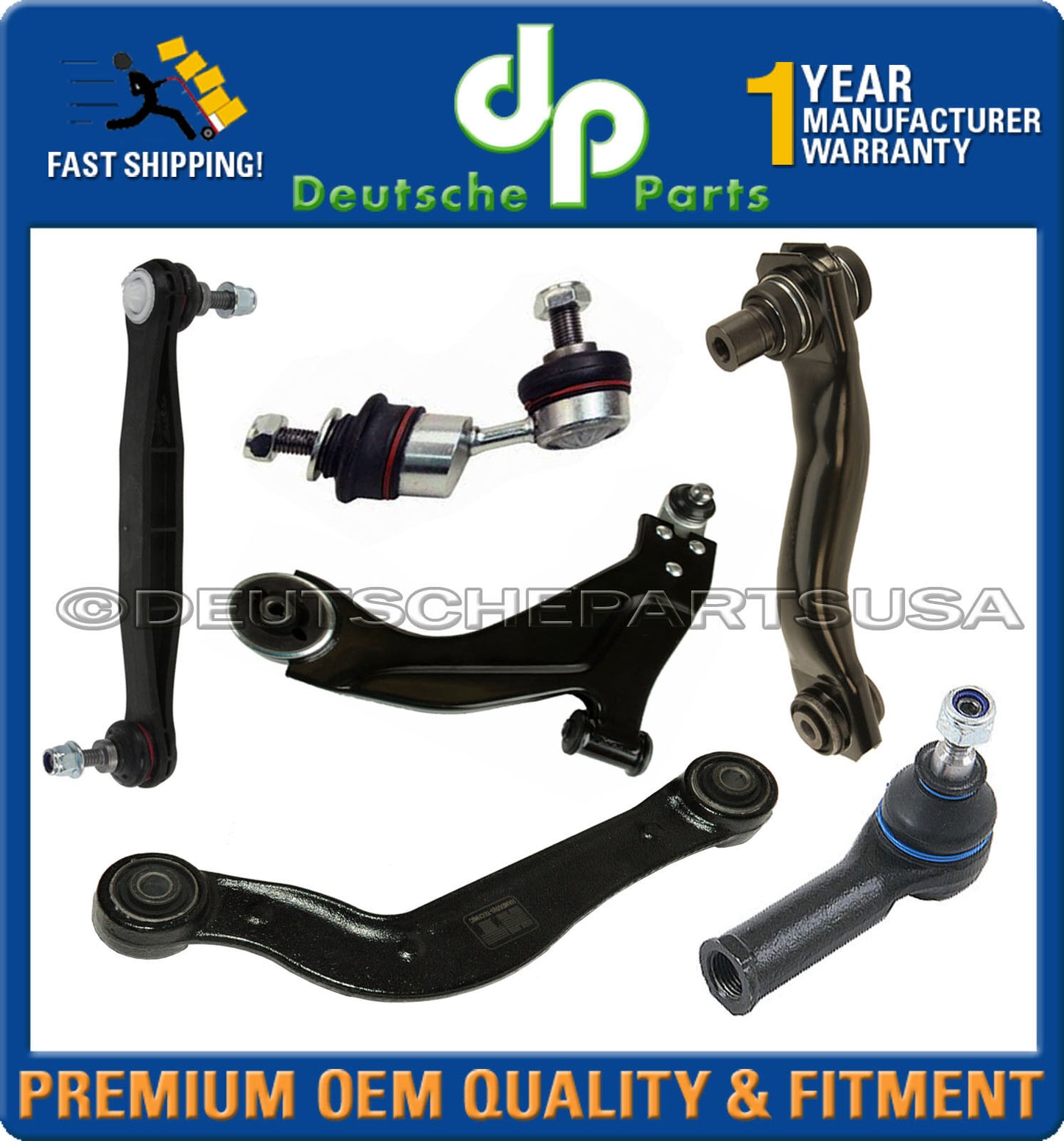 Jaguar X-Type FRONT + REAR CONTROL ARM BALL JOINT+Tie Rod Sway Bar Link RH Kit 6