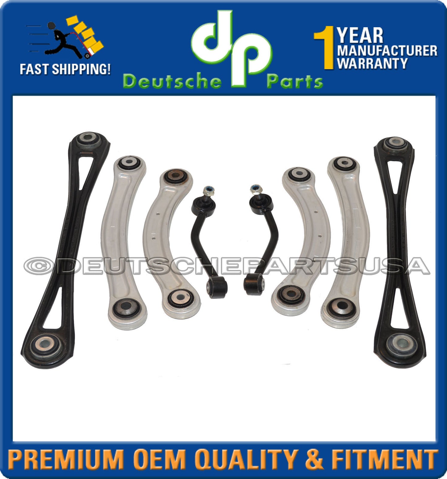 PORSCHE CAYENNE REAR UPPER LOWER Control Arm arms TRACK ROD Suspension Kit 8
