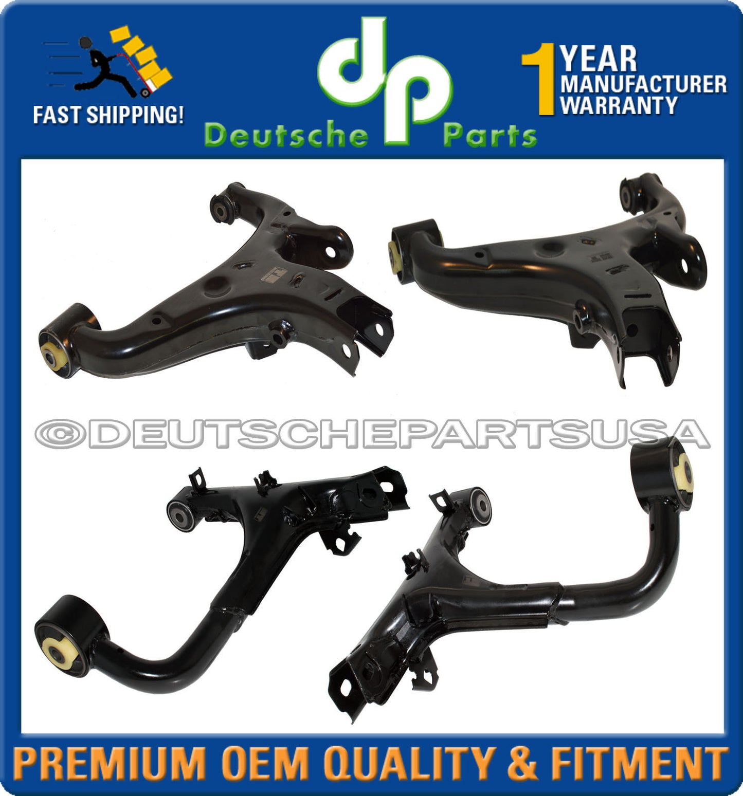 LAND ROVER LR3 LR4 REAR LOWER + UPPER CONTROL ARM ARMS LH + RH set of 4