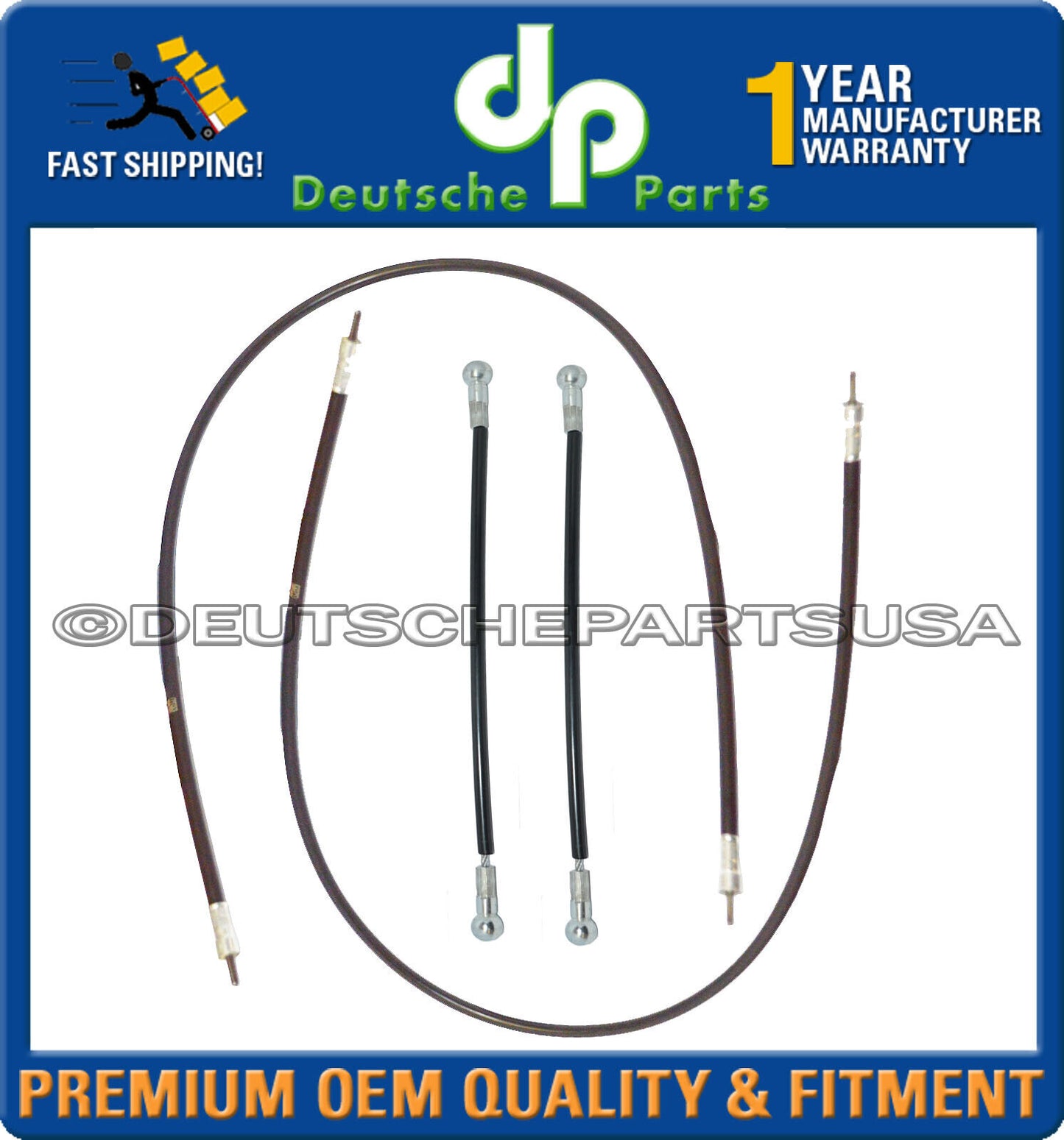 Porsche 986 Boxster Convertible Top Push Rod Tension Cable L+R Set of 8