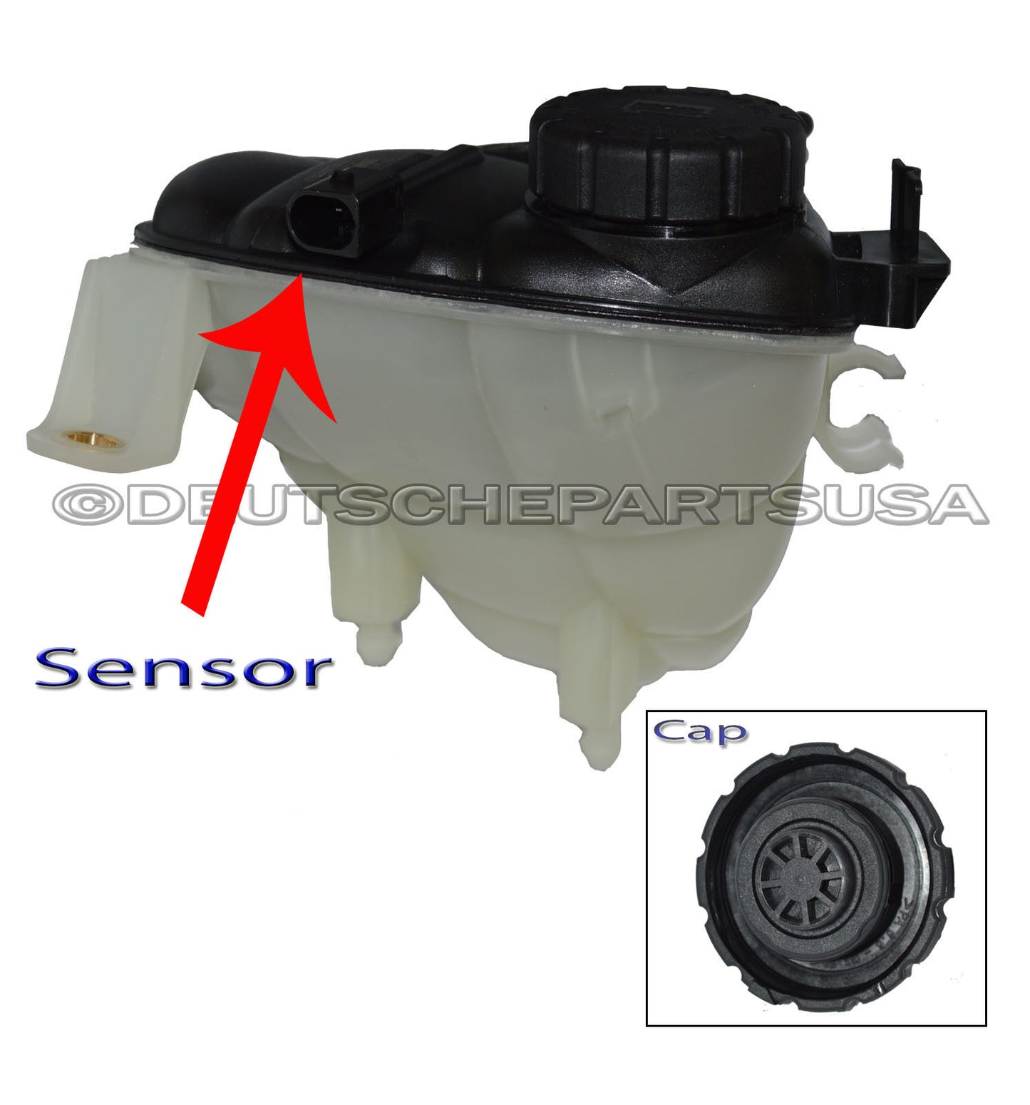 Mercedes 1645000049 Coolant Reservoir Overflow Expansion Tank + Cap + Sensor SET