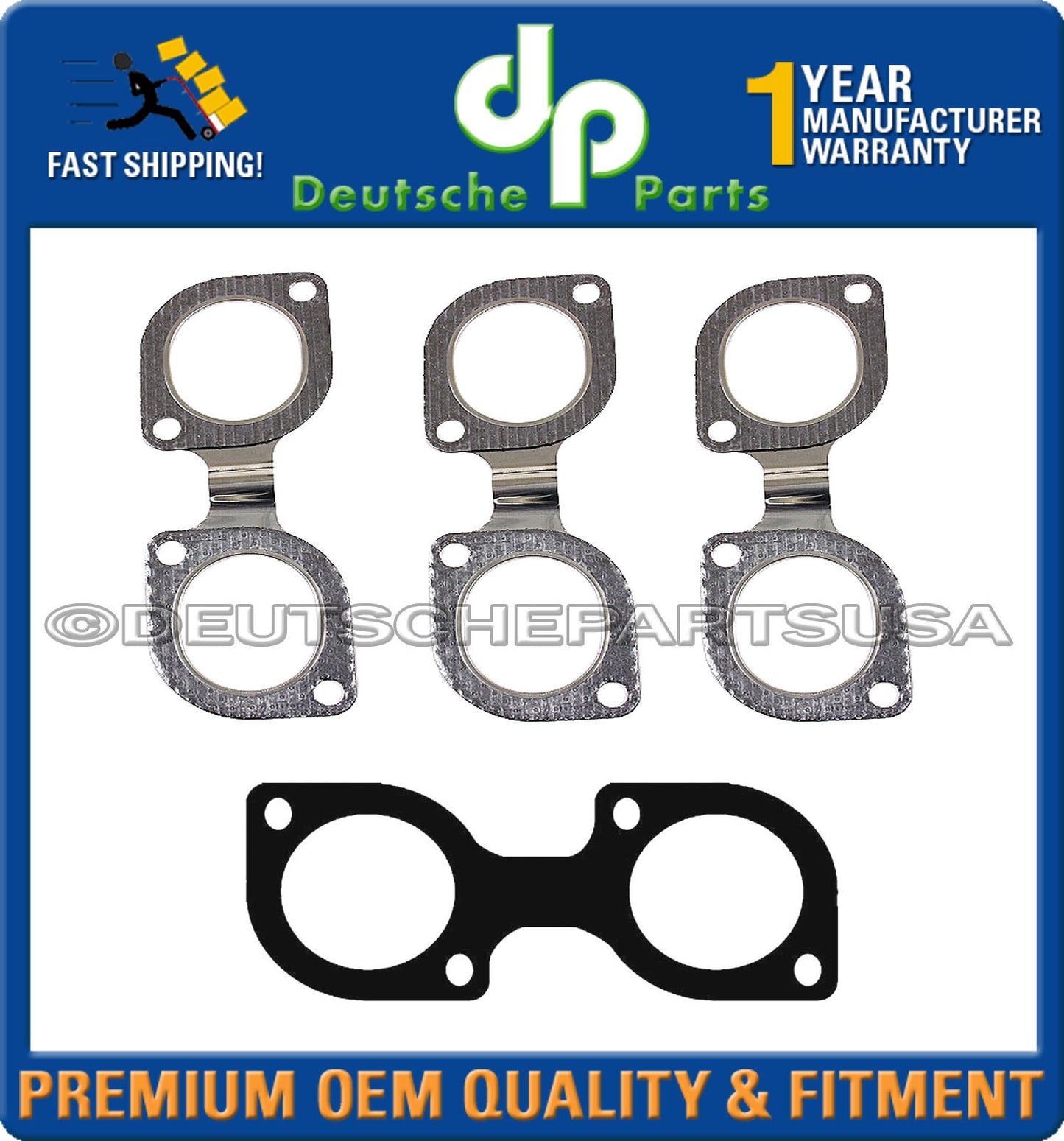 Exhaust Manifold Gasket SET 4 for BMW E32 E34 E38 X5 E60 E65 V8 740i 540i 740i