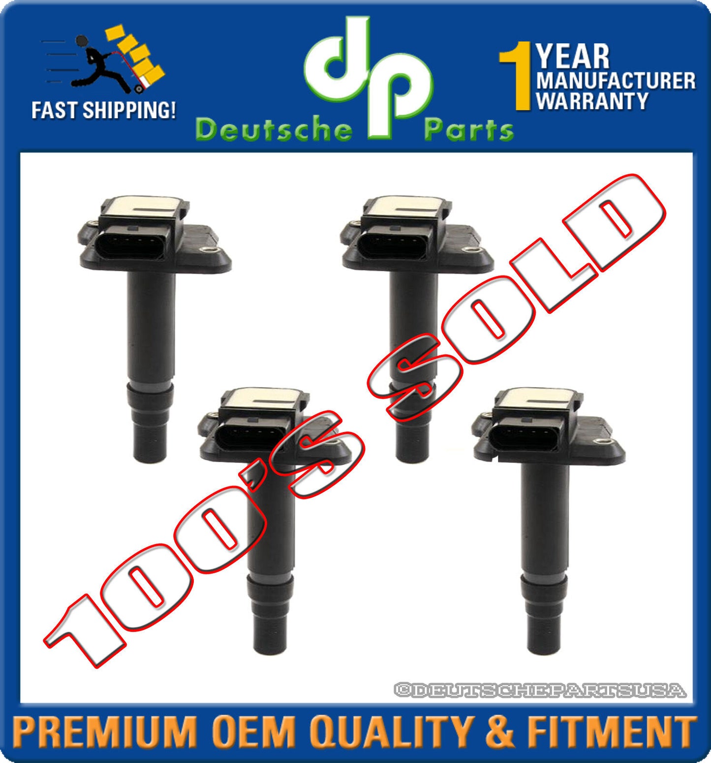 A4 TT GOLF BEETLE JETTA PASSAT 1.8 T IGNITION COIL COILS SET 4 x 06B 905 115E