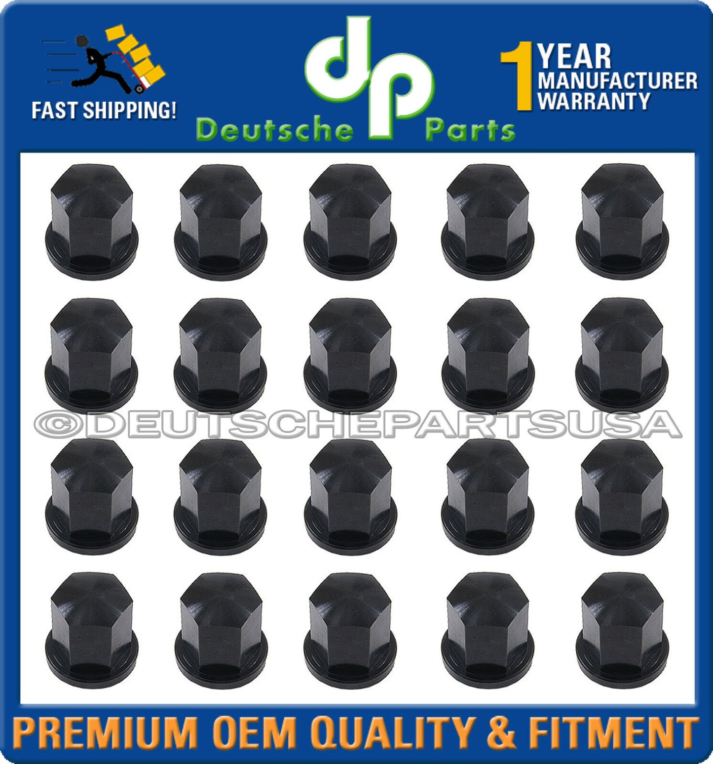 Porsche 911 912 930 924 944 964 968 993 Alloy Wheel Black Lug Nut 20 Pc SET OEMQ