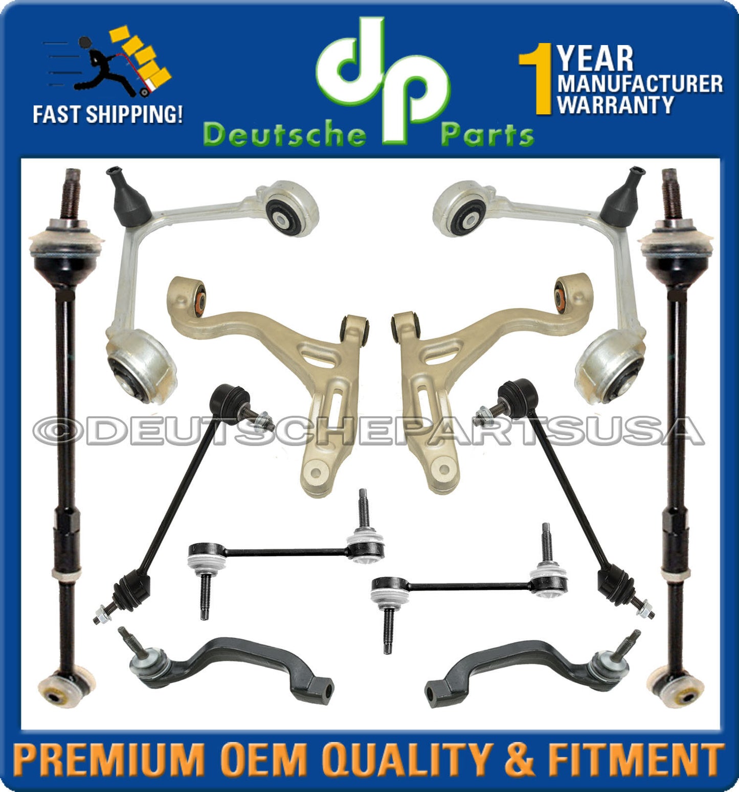 LINCOLN LS Front Rear Control Arm Ball Joints (14mm) Tie Rod Suspension Kit 14pc
