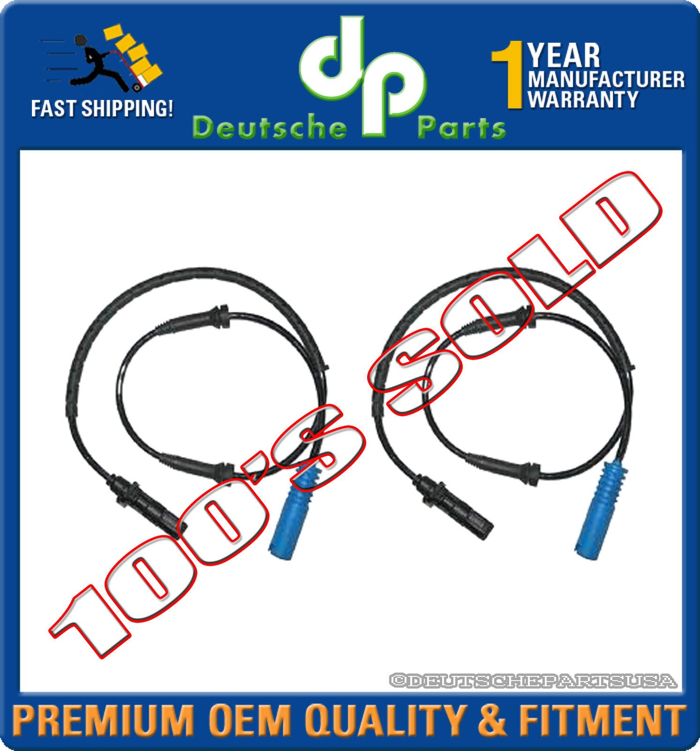 REAR AXLE LEFT + RIGHT WHEEL ABS SPEED SENSORS for BMW E39 WAGON 34526756377 SET