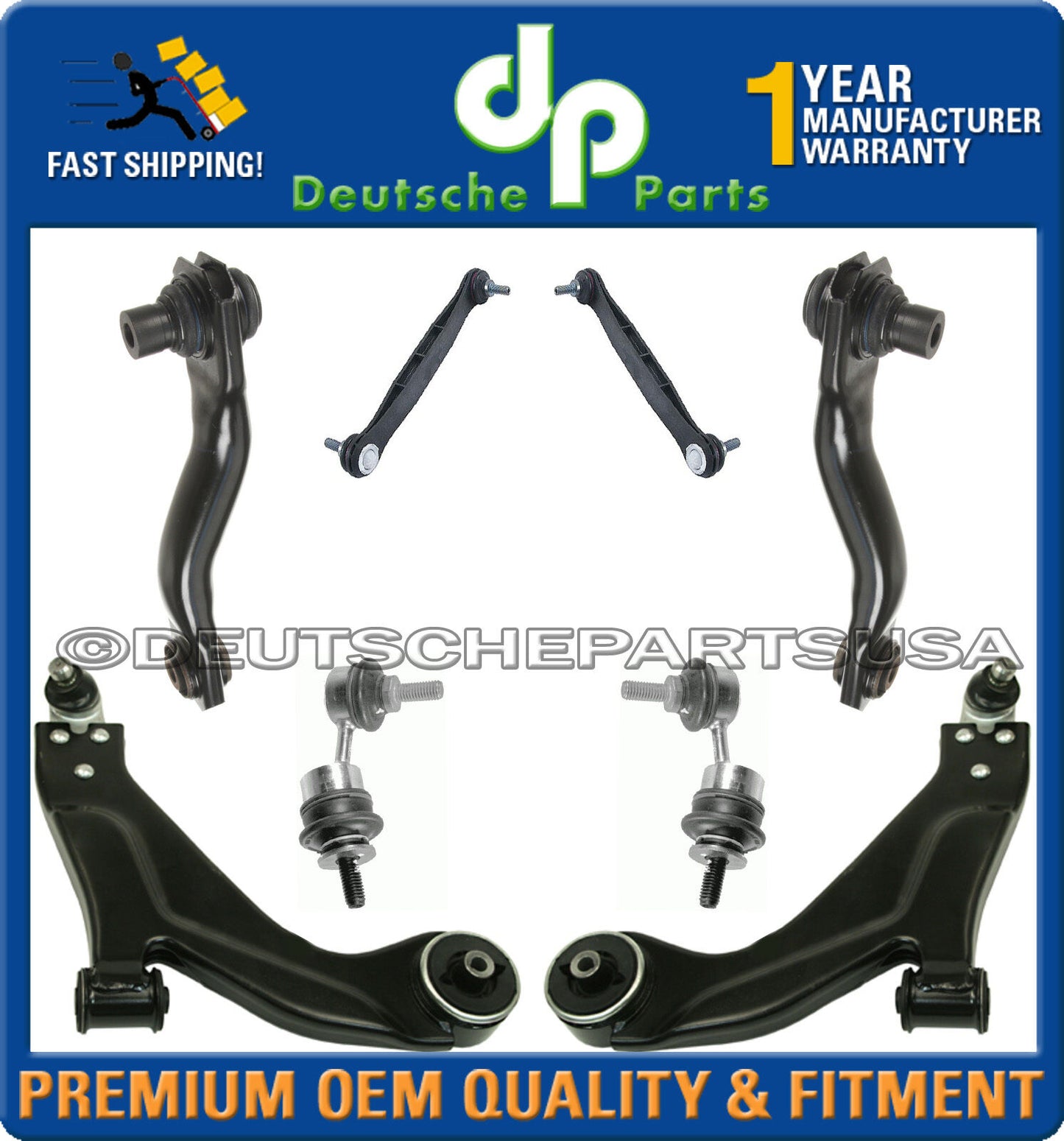 Jaguar X-Type FRONT + REAR CONTROL ARM BALL JOINT + Stabilizer Sway Bar Link 8