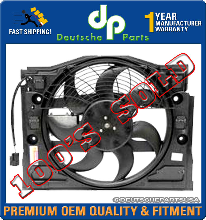 Pusher A/C Condenser Auxiliary Fan Motor W/frame 64546988913 for BMW E46 325i