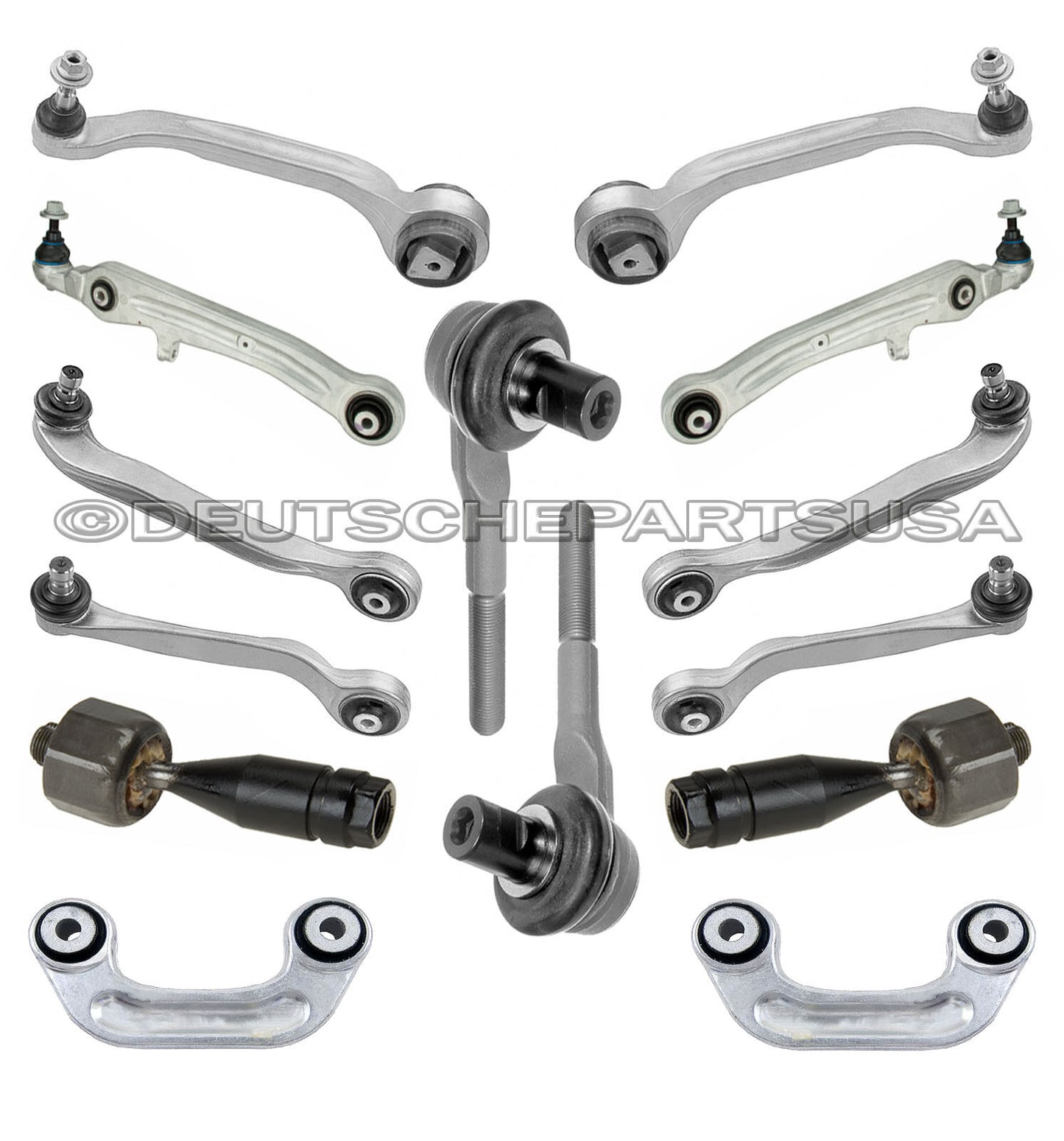 AUDI A8 L UPPER LOWER FRONT REAR CONTROL ARMS BALL JOINTS SUSPENSION KIT 14 EUR