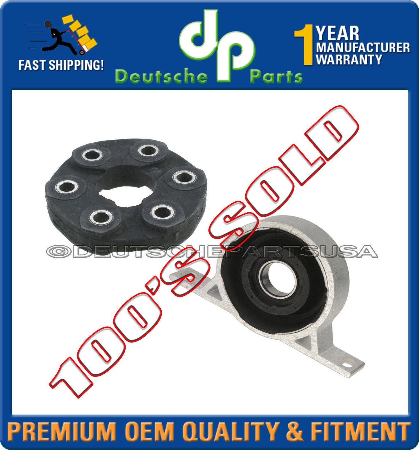 CARDAN Driveshaft Flex Disc Joint GUIBO + CENTER Support Bearing for BMW E83 X3