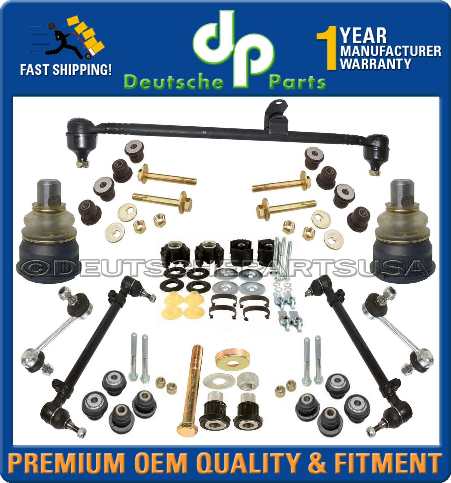 Mercedes R107 300SL Control Arm Ball Joints Tie Rod Sway Bar Suspension Kit 15pc