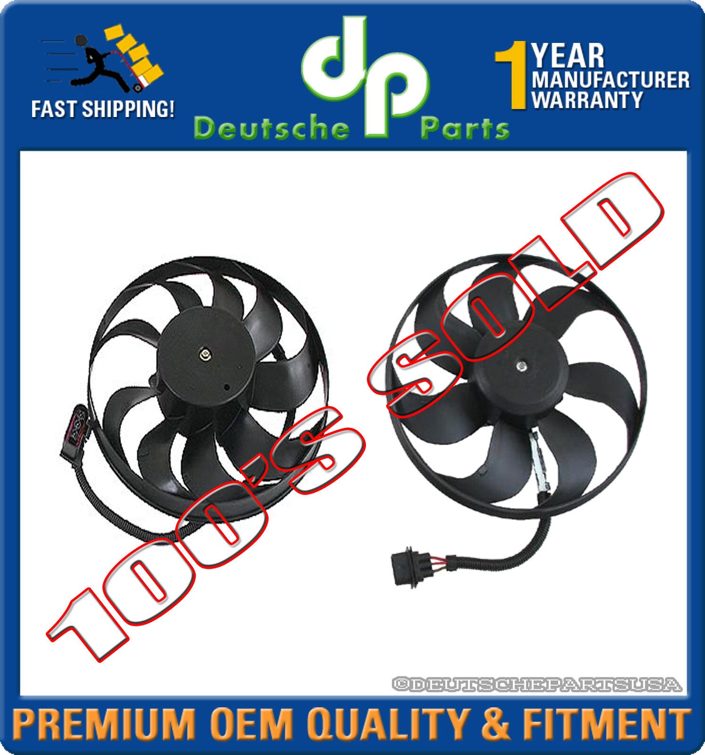 VW GOLF JETTA AUDI TT 1.8T 2.8 3.2 FAN MOTOR ASSEMBLY SET 1J0959455S 1J0959455R