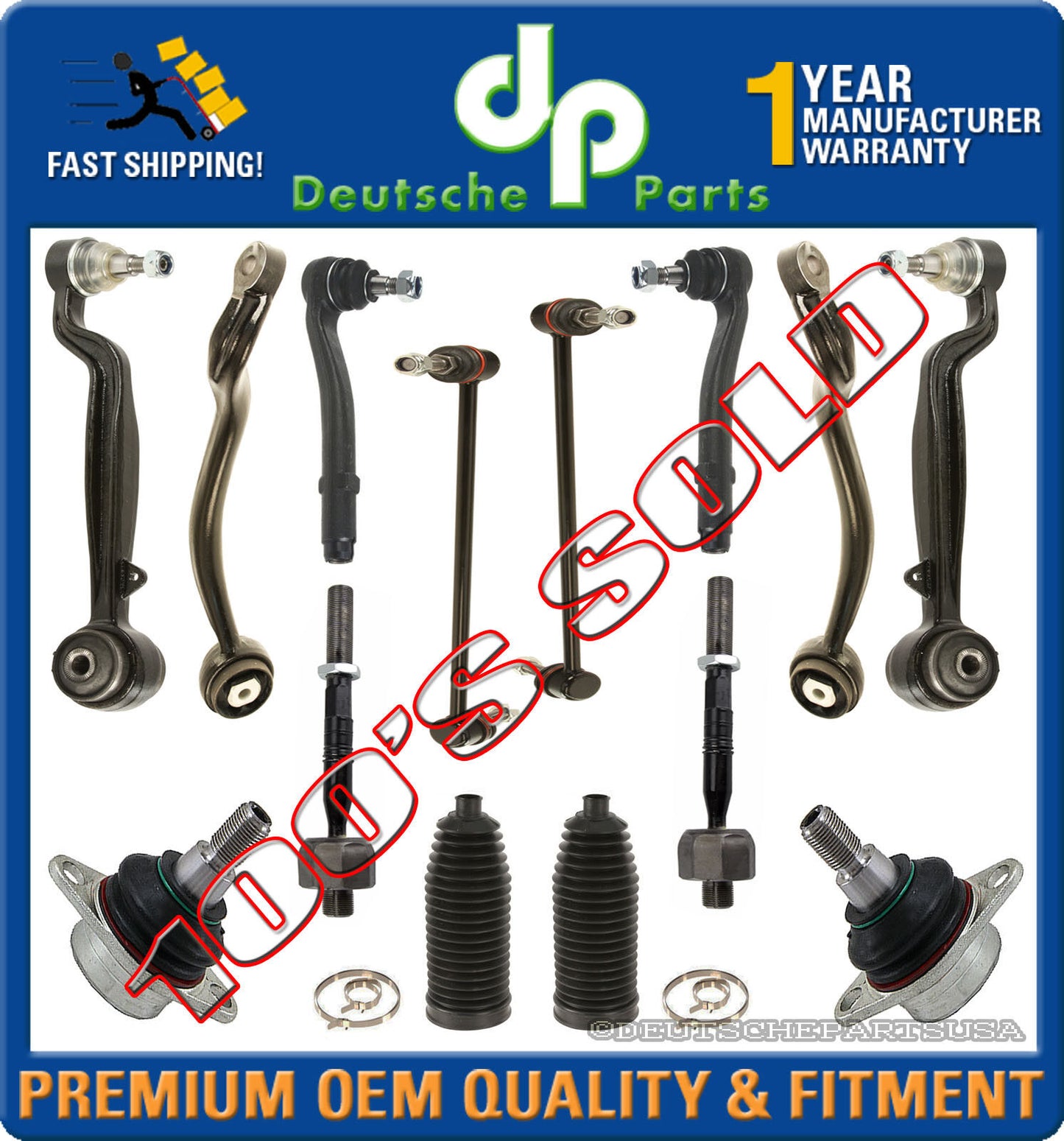 LAND RANGE ROVER CONTROL ARMS BALL JOINTS STEERING TIE ROD SUSPENSION KIT 14 Pc