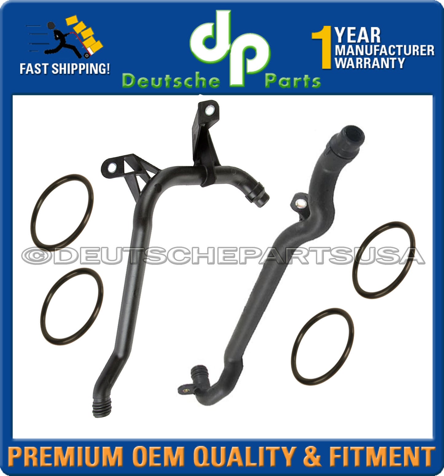 WATER + ENGINE HEATER INLET COOLANT PIPE 11531705210 + 11537502525 For BMW Set 2